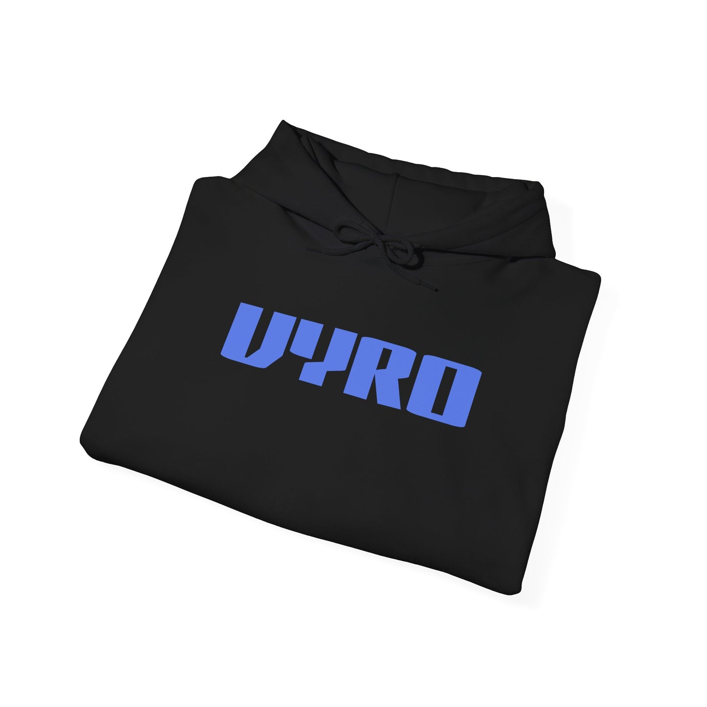 Vyro Logo Hoodie — Minimal Retro Blue Logo Pullover