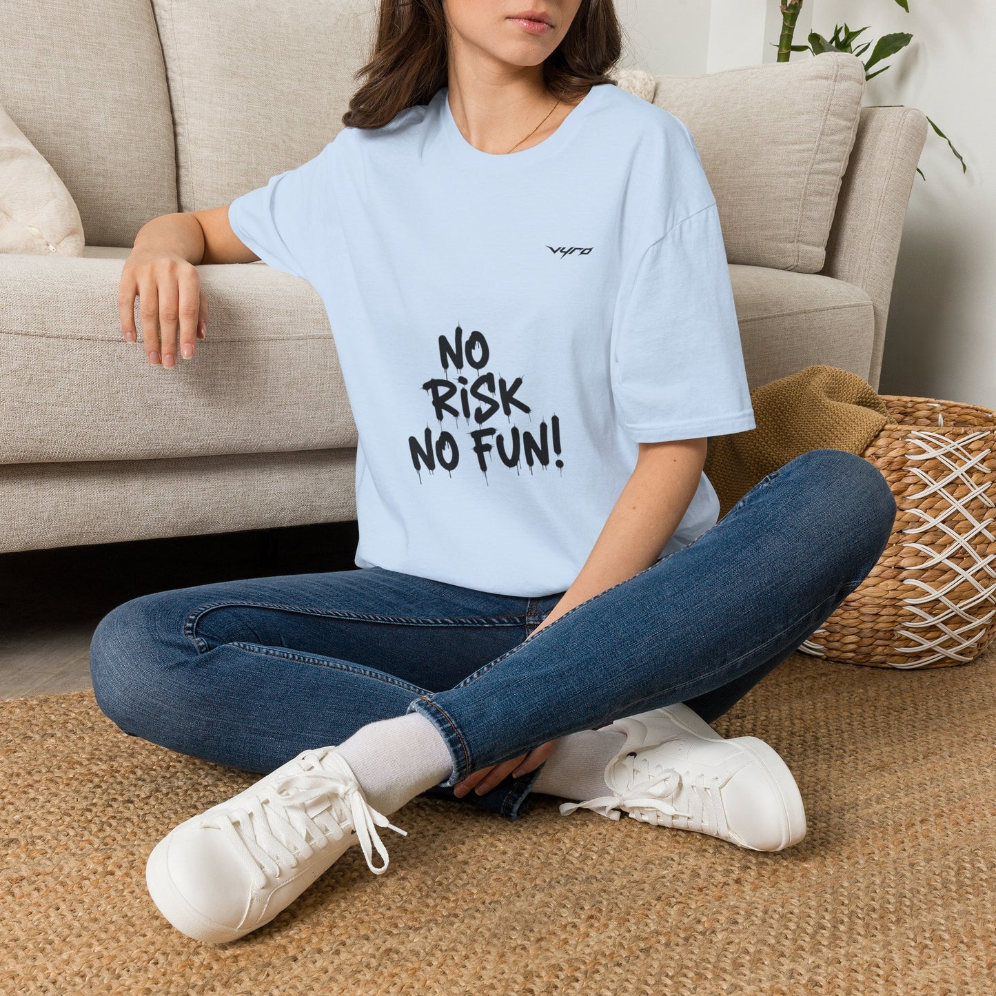 No Risk No Fun T‑Shirt — Bold Casual Graphic Tee for Adventurers