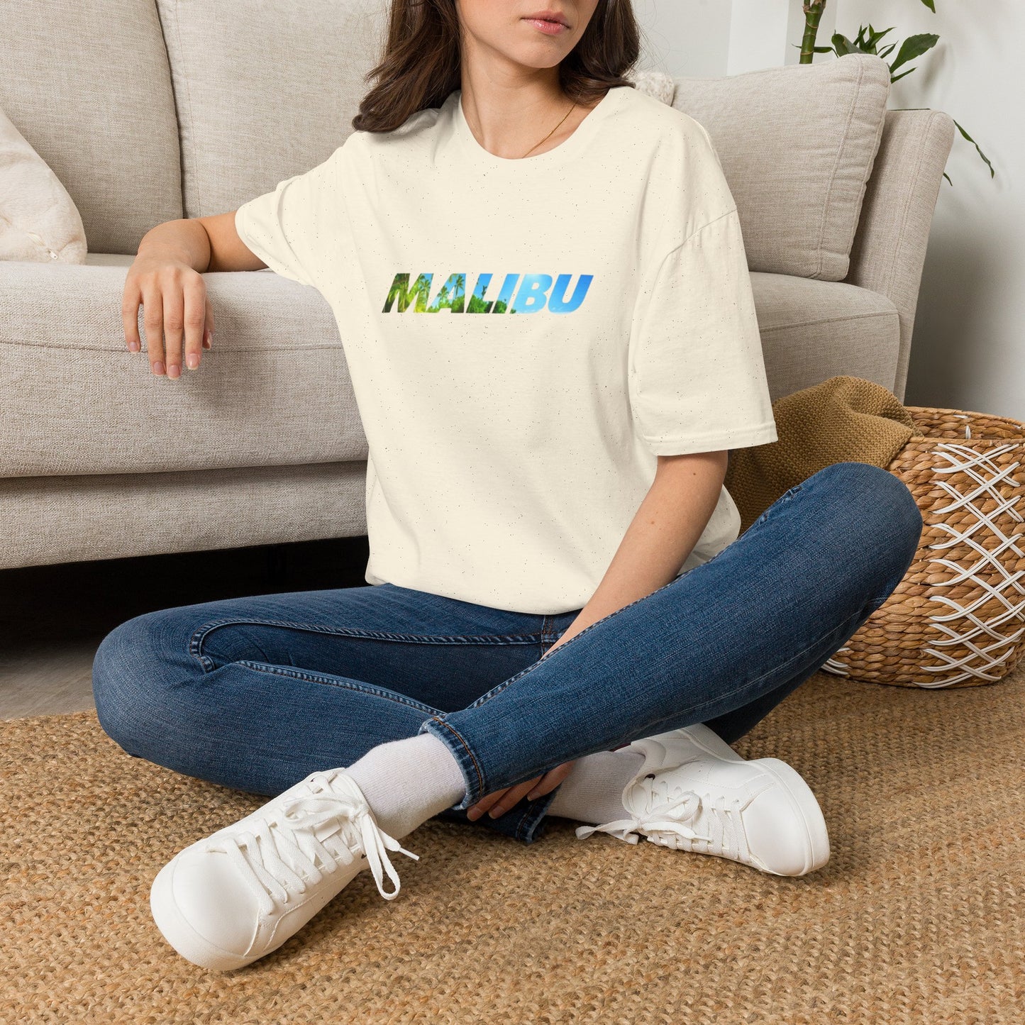 Malibu Beach Graphic T-Shirt — Tropical Lettering Tee