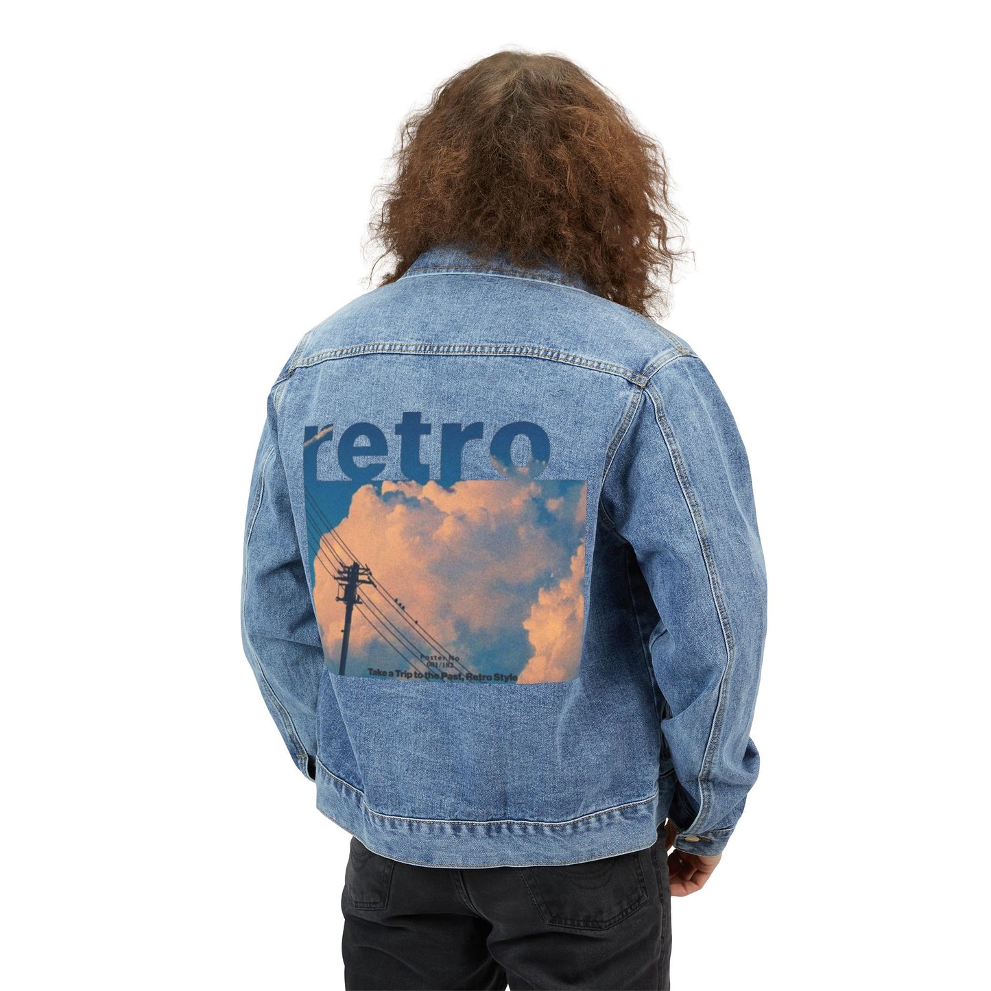 Retro Sky Denim Jacket — Vintage Cloud Graphic Men’s Jacket
