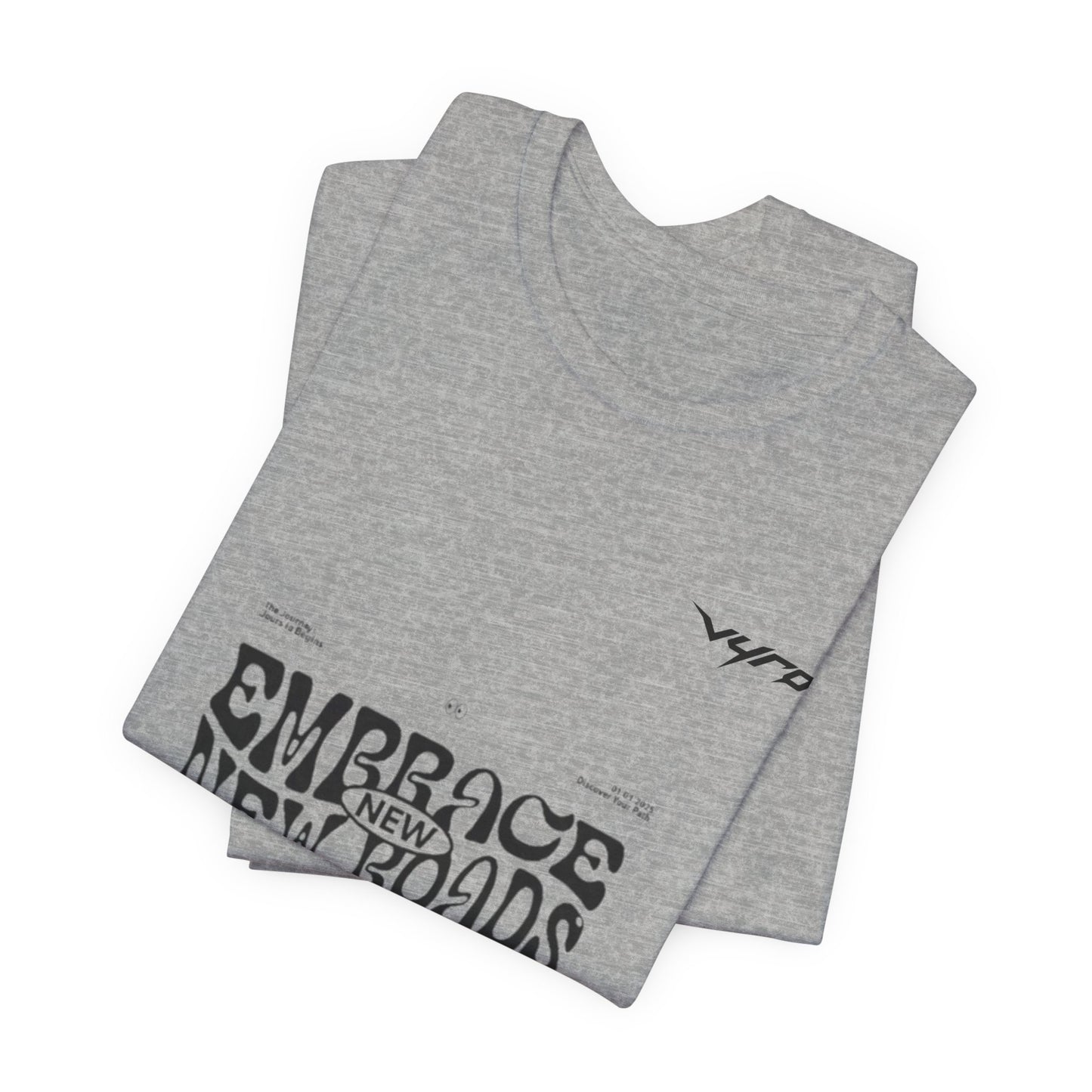 Embrace New Worlds Graphic Tee — Retro Psychedelic Text White T-Shirt