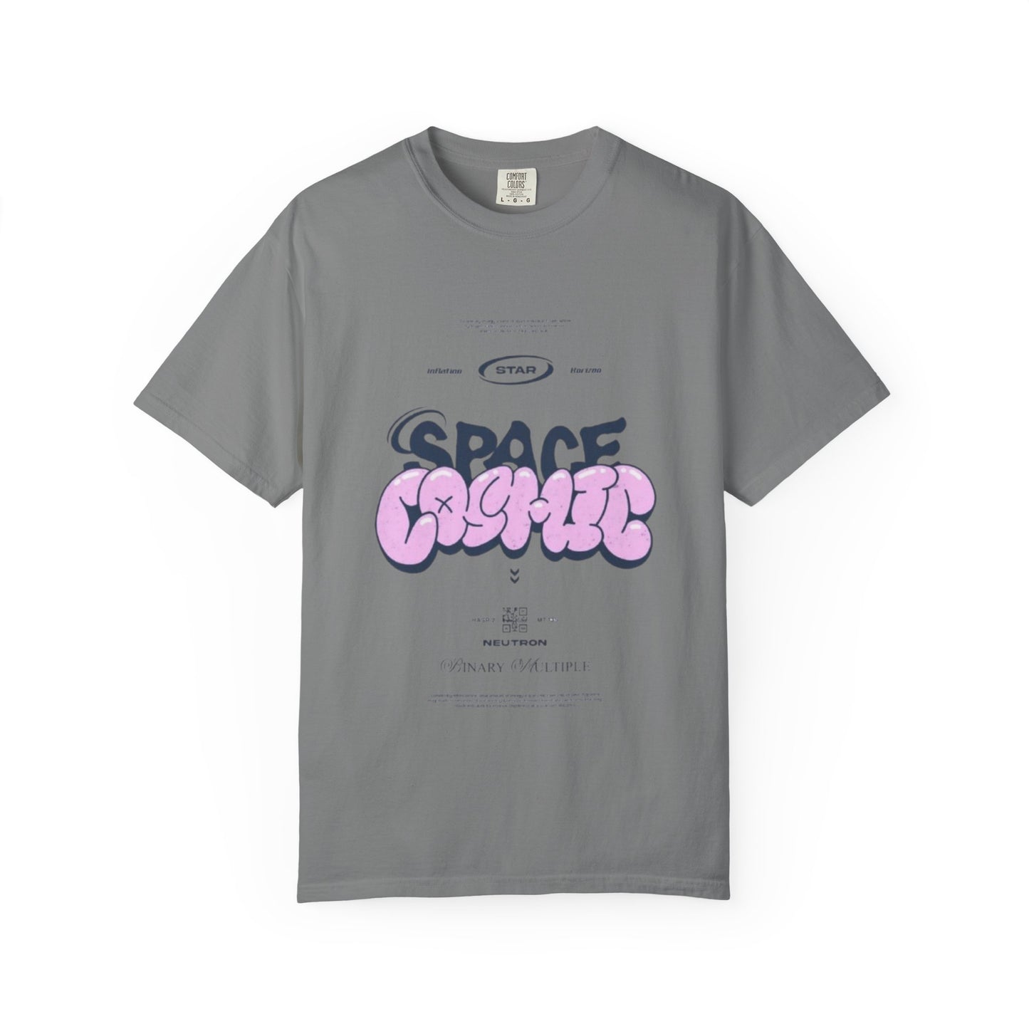 Space Cadet Graphic Tee — "Space Brgrll" Pink Bubble Letter Design