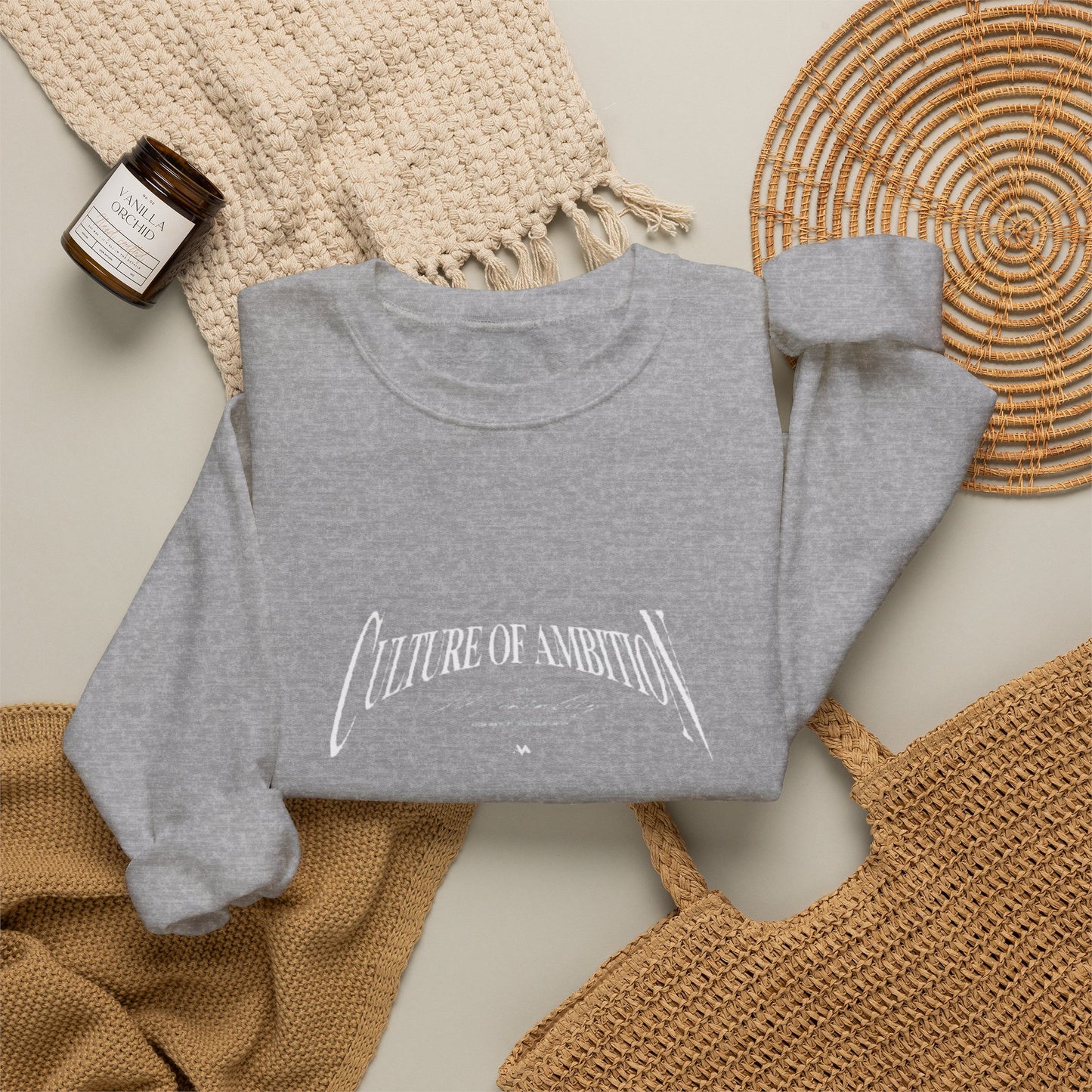 Classic White Crewneck Sweatshirt - Minimalist Blank Pullover