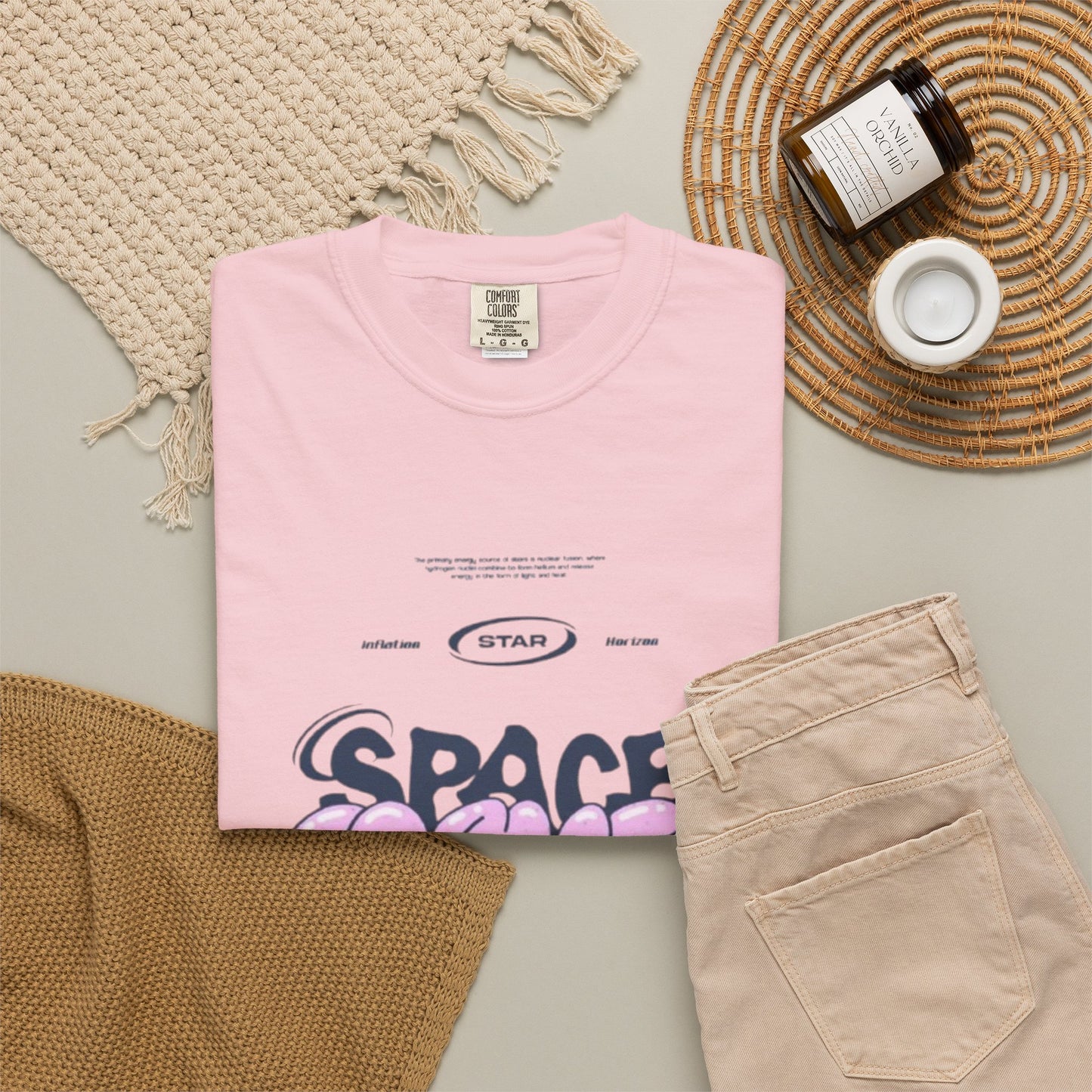 Space Cadet Graphic Tee — "Space Brgrll" Pink Bubble Letter Design