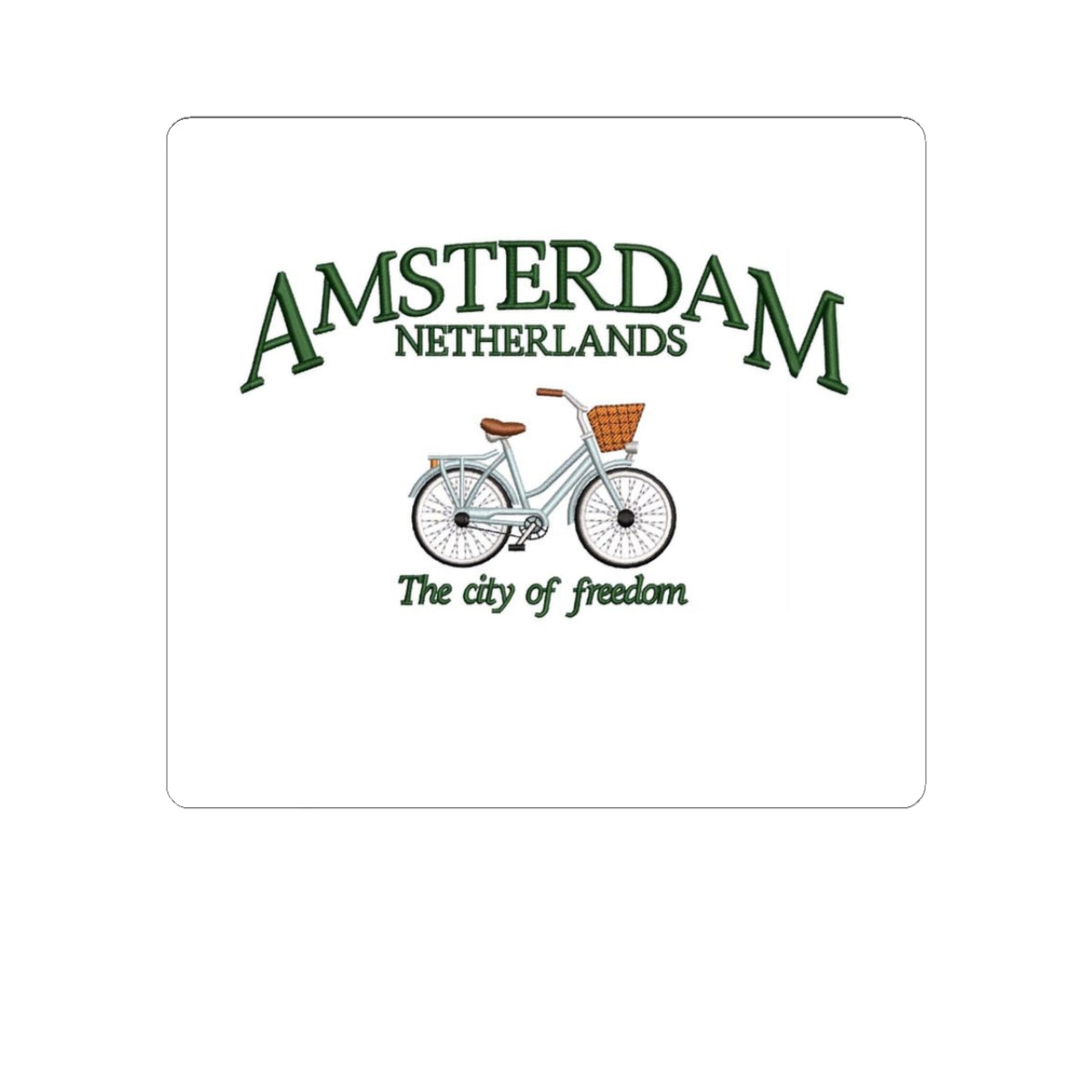 Amsterdam Bicycle Sticker — "The City of Freedom" Travel Decal