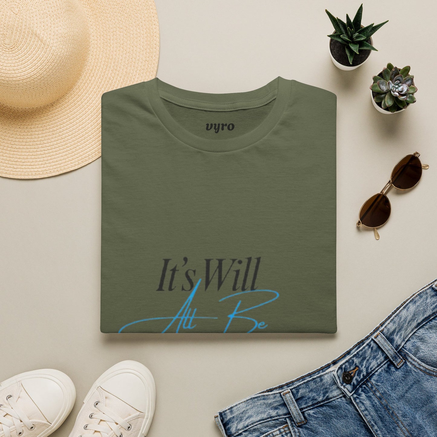 It’s Will All Be Okay T-Shirt — Positive Script Comfort Tee