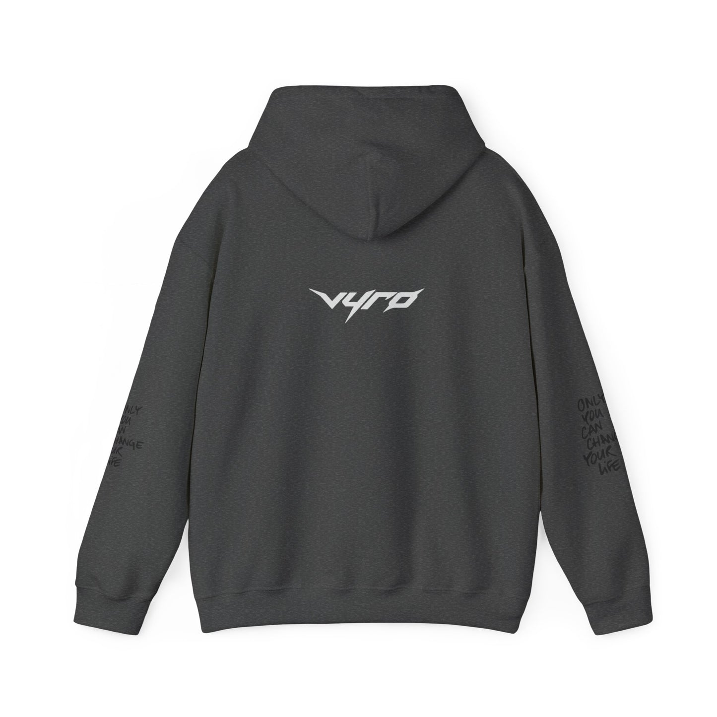 Go Work Hoodie — Motivational Minimalist Hooded Sweatshirt with Sleeve Text
