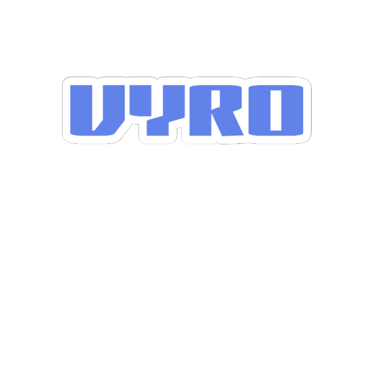 Vyro Logo Kiss-Cut Sticker — Blue Retro Tech Laptop Decal