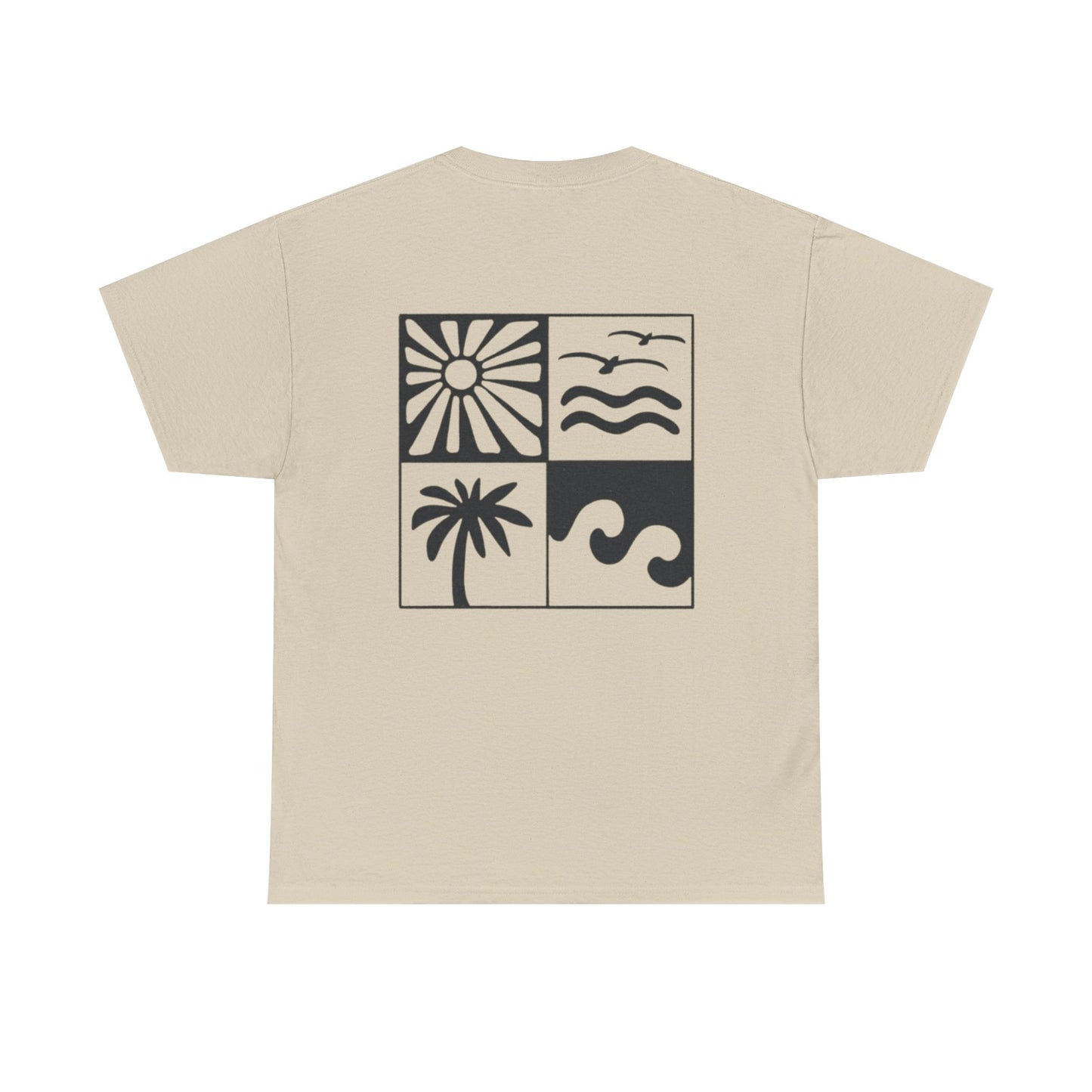 Summer Vibes Graphic Tee — 'Vyro' Logo & Beach Icon Back