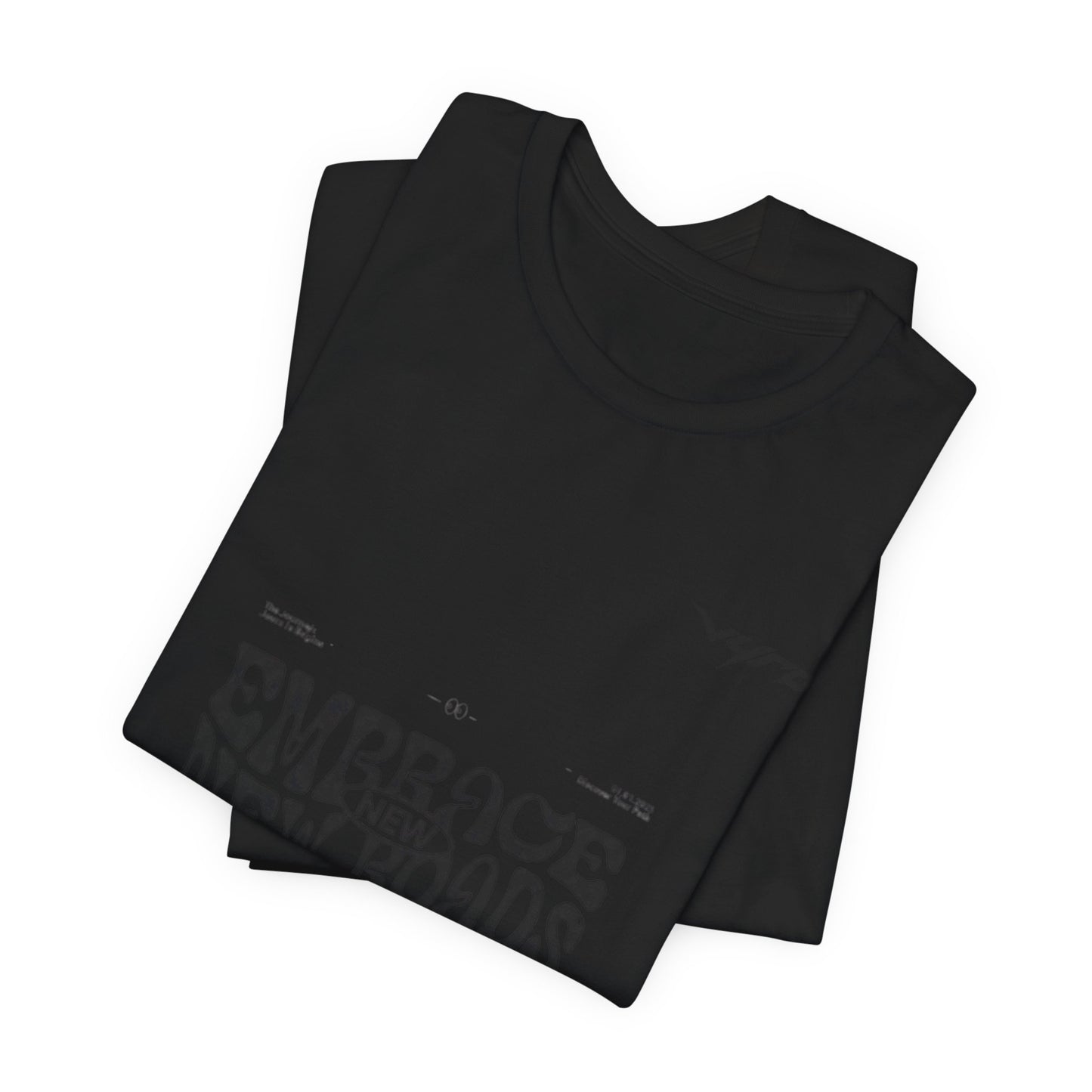 Embrace New Worlds Graphic Tee — Retro Psychedelic Text White T-Shirt