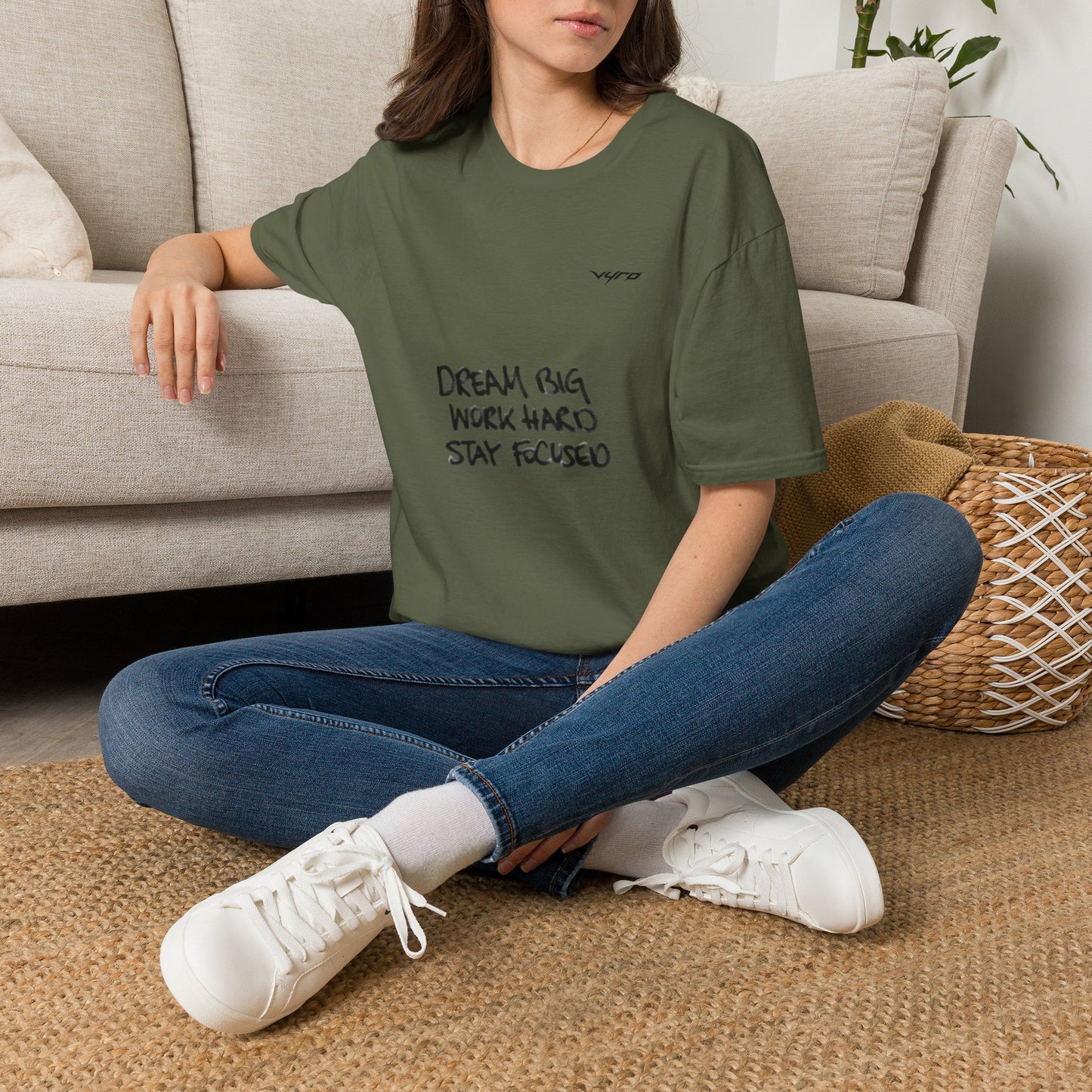 Minimalist Black Tee with Subtle Raised Typography — Casual Everyday T-Shirt