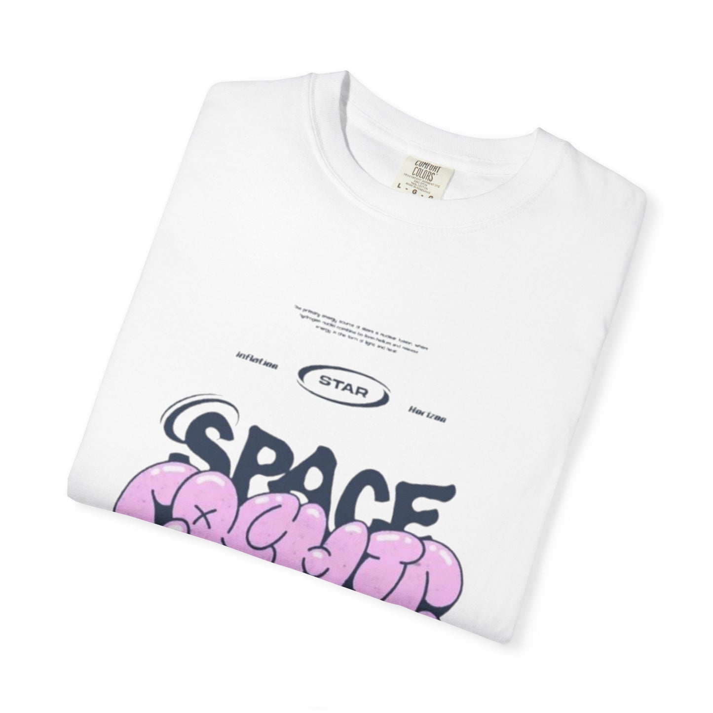 Space Cadet Graphic Tee — "Space Brgrll" Pink Bubble Letter Design