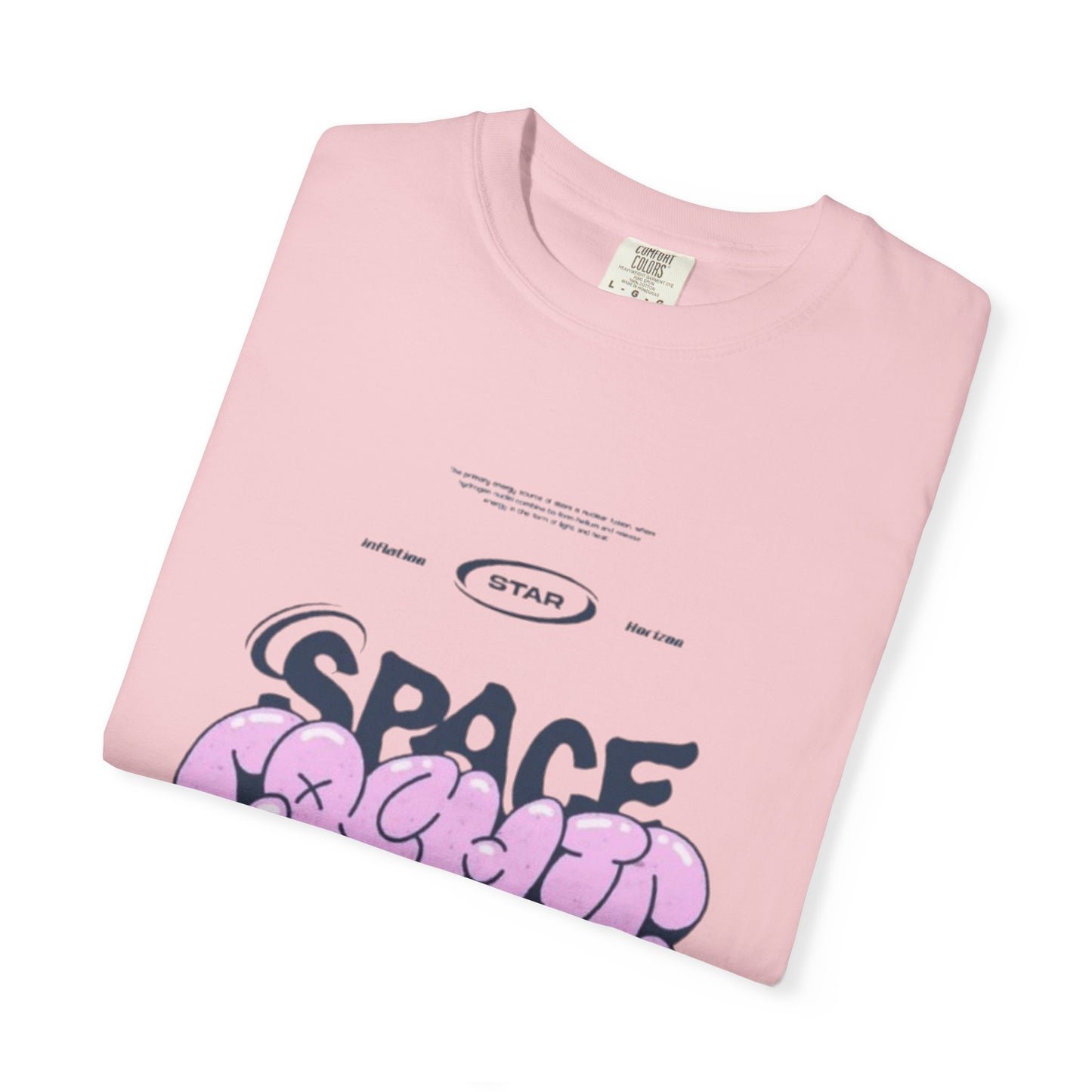 Space Cadet Graphic Tee — "Space Brgrll" Pink Bubble Letter Design