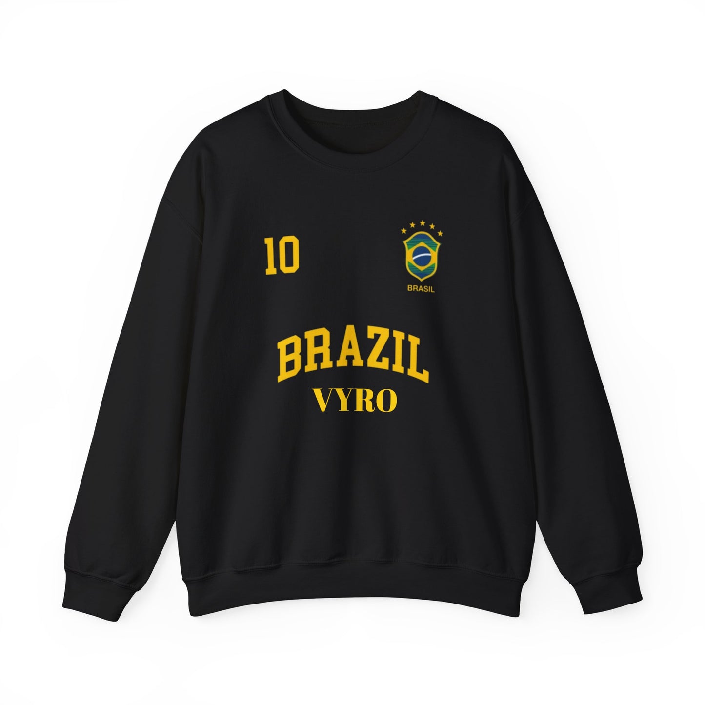Brazil Soccer Crewneck Sweatshirt — '10' Crest Football Pullover