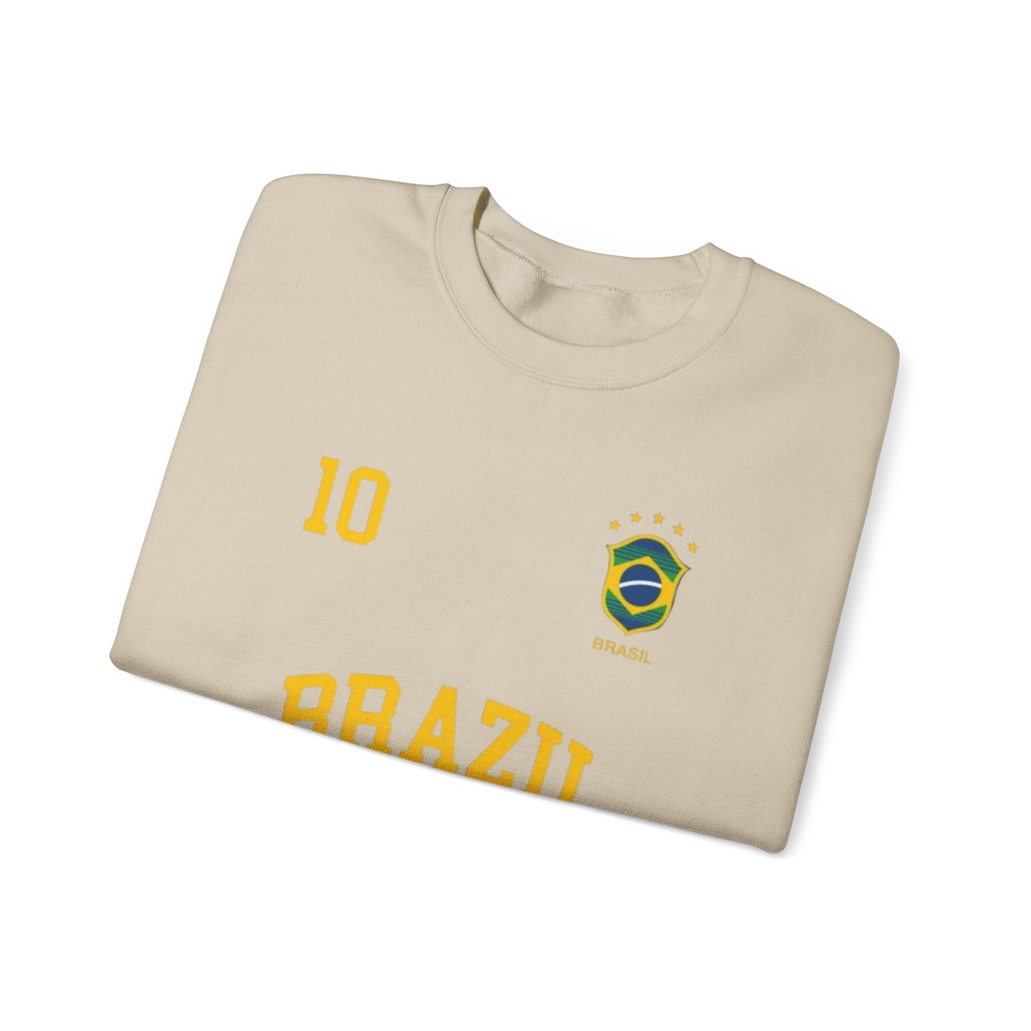 Brazil Soccer Crewneck Sweatshirt — '10' Crest Football Pullover