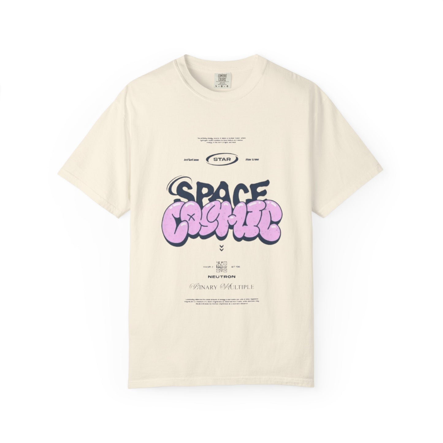 Space Cadet Graphic Tee — "Space Brgrll" Pink Bubble Letter Design