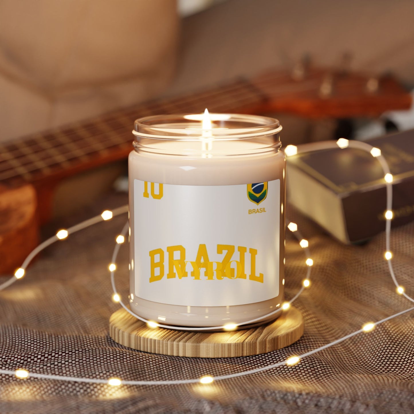 Brazil Soy Candle — 9oz Scented Jar (Soccer Team Pride)