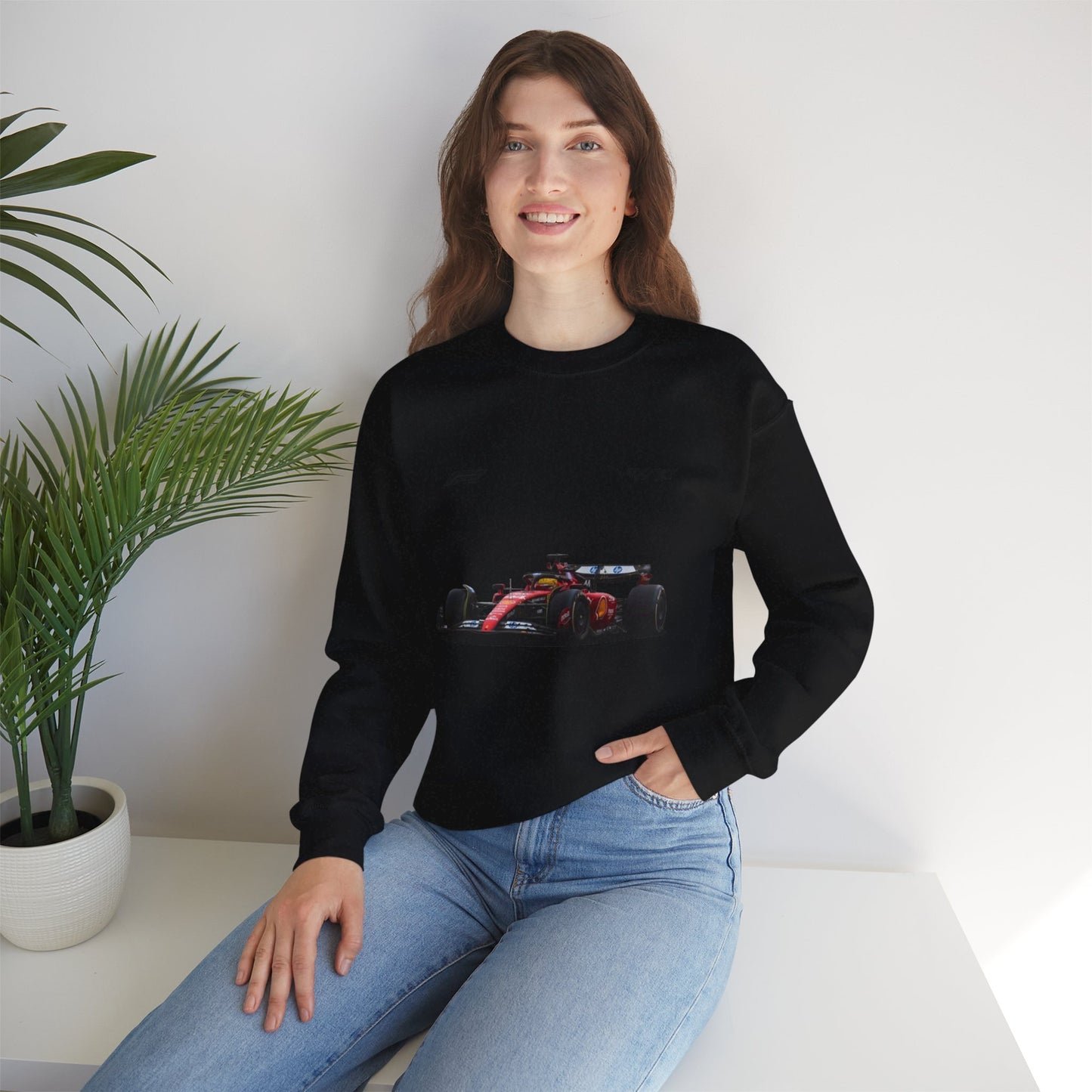 Racing Car Crewneck Sweatshirt — Red Formula 1 Graphic