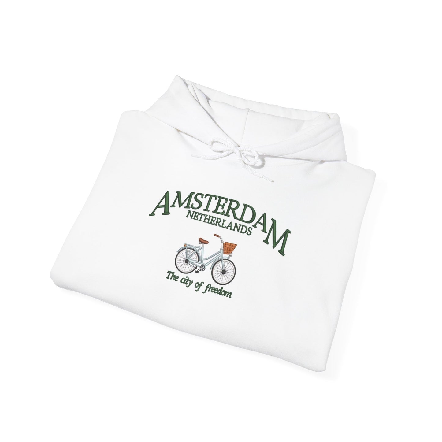 Amsterdam Bicycle Hoodie — 'Amsterdam Netherlands The city of freedom' Vintage Travel Sweatshirt