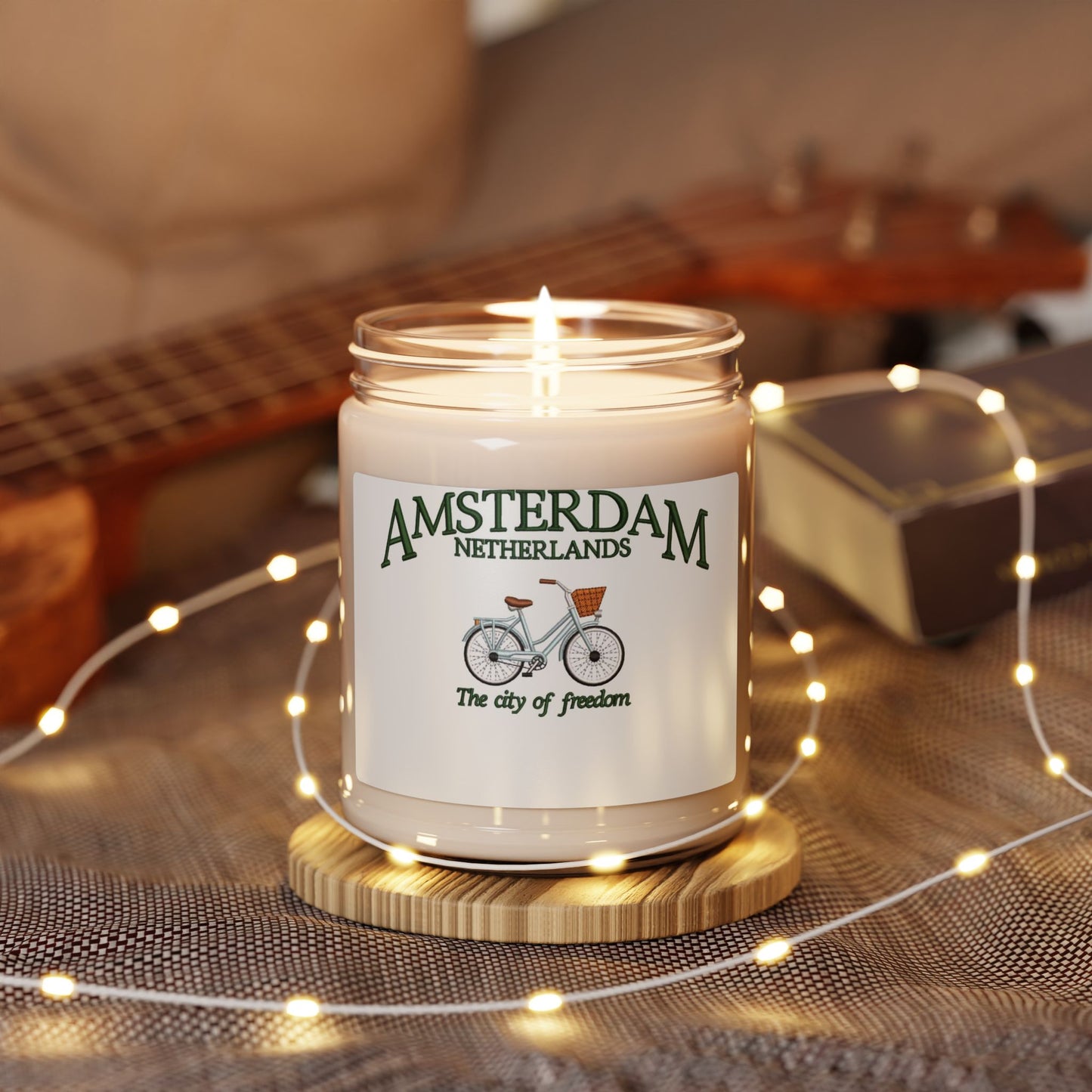 Amsterdam Bicycle Scented Soy Candle — 9oz Travel Candle, "The City of Freedom"