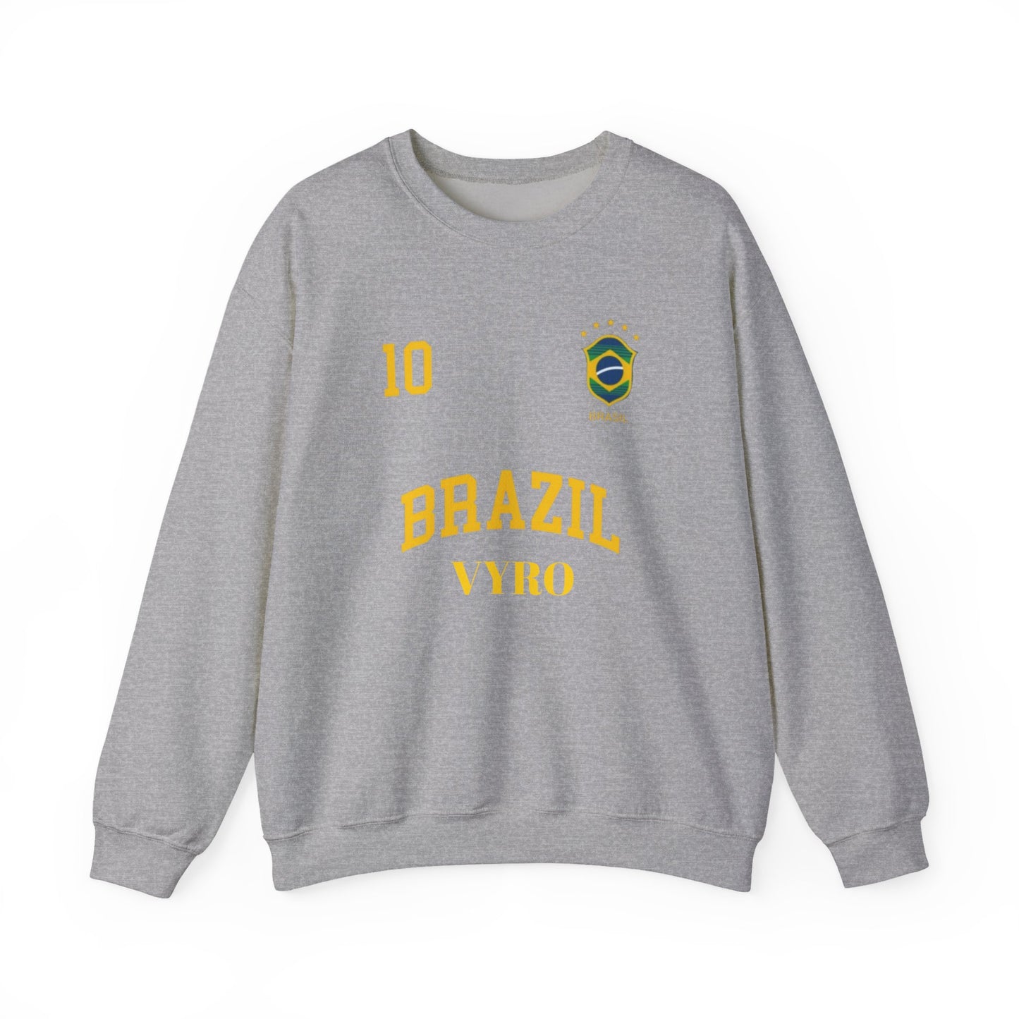 Brazil Soccer Crewneck Sweatshirt — '10' Crest Football Pullover
