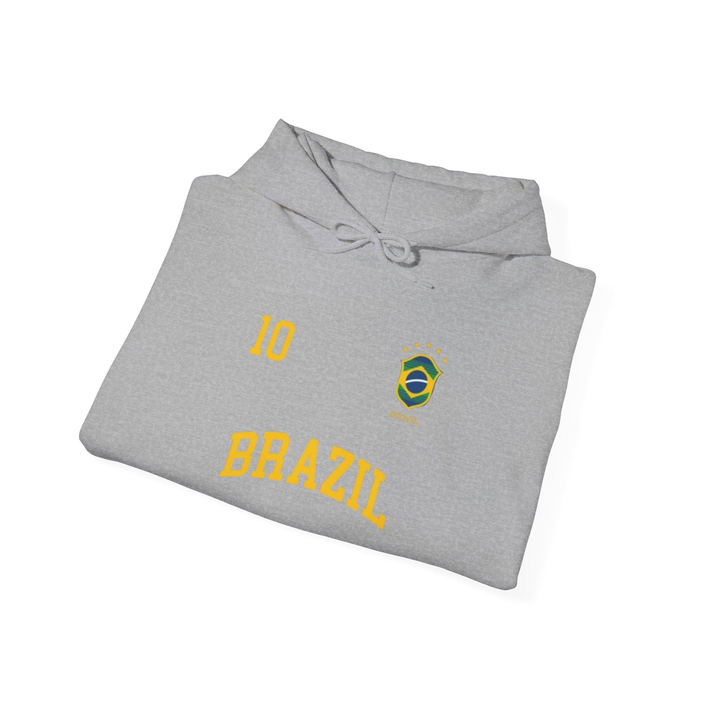 Brazil Crest Hoodie — Vintage Yellow Brazil Football Crest Pullover