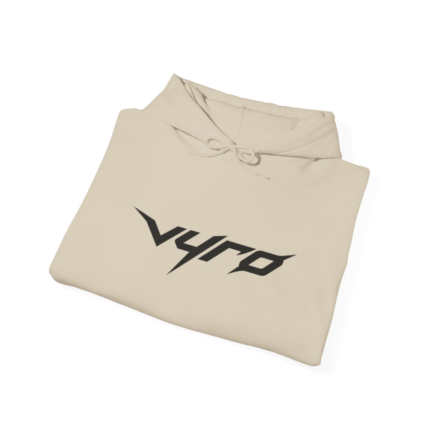 VYRO Logo Hoodie with Retro White Rally Car Graphic — Streetwear Racing Pullover
