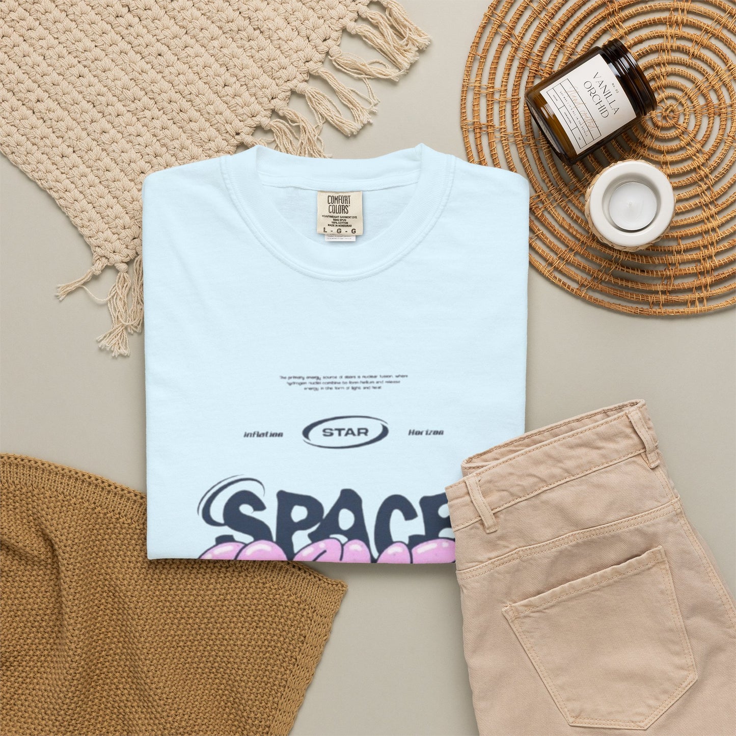 Space Cadet Graphic Tee — "Space Brgrll" Pink Bubble Letter Design
