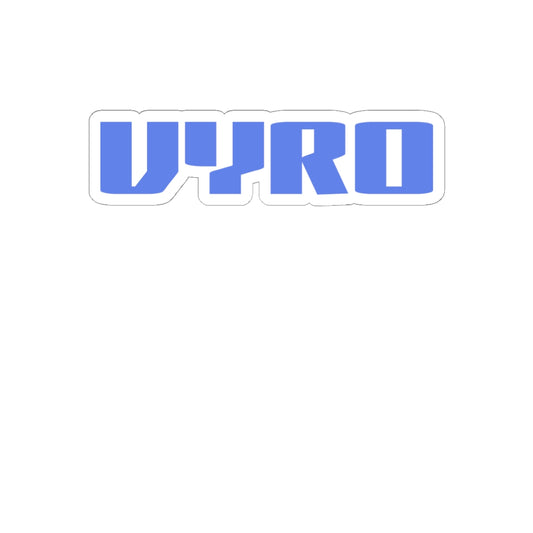 Vyro Logo Kiss-Cut Sticker — Blue Retro Tech Laptop Decal