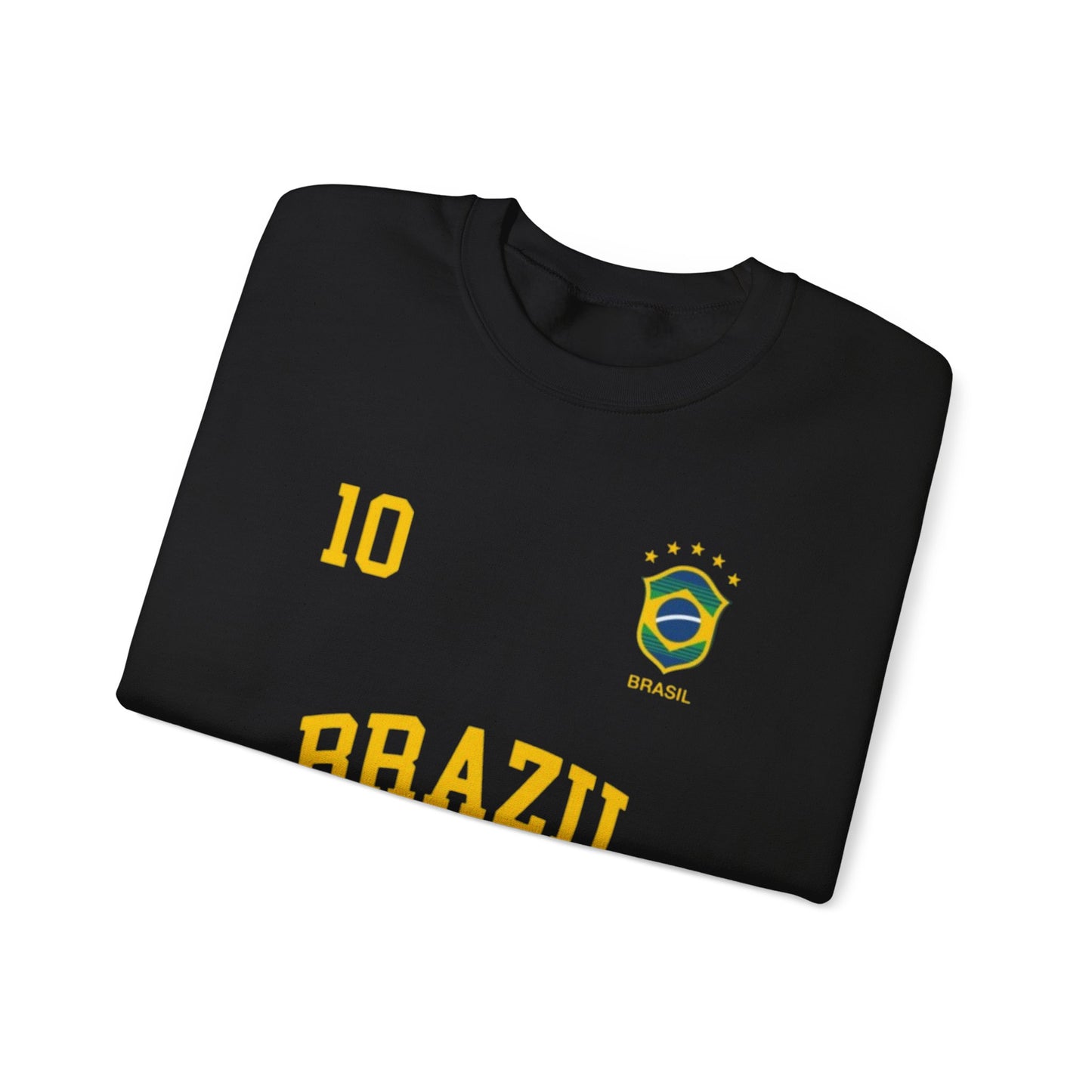 Brazil Soccer Crewneck Sweatshirt — '10' Crest Football Pullover