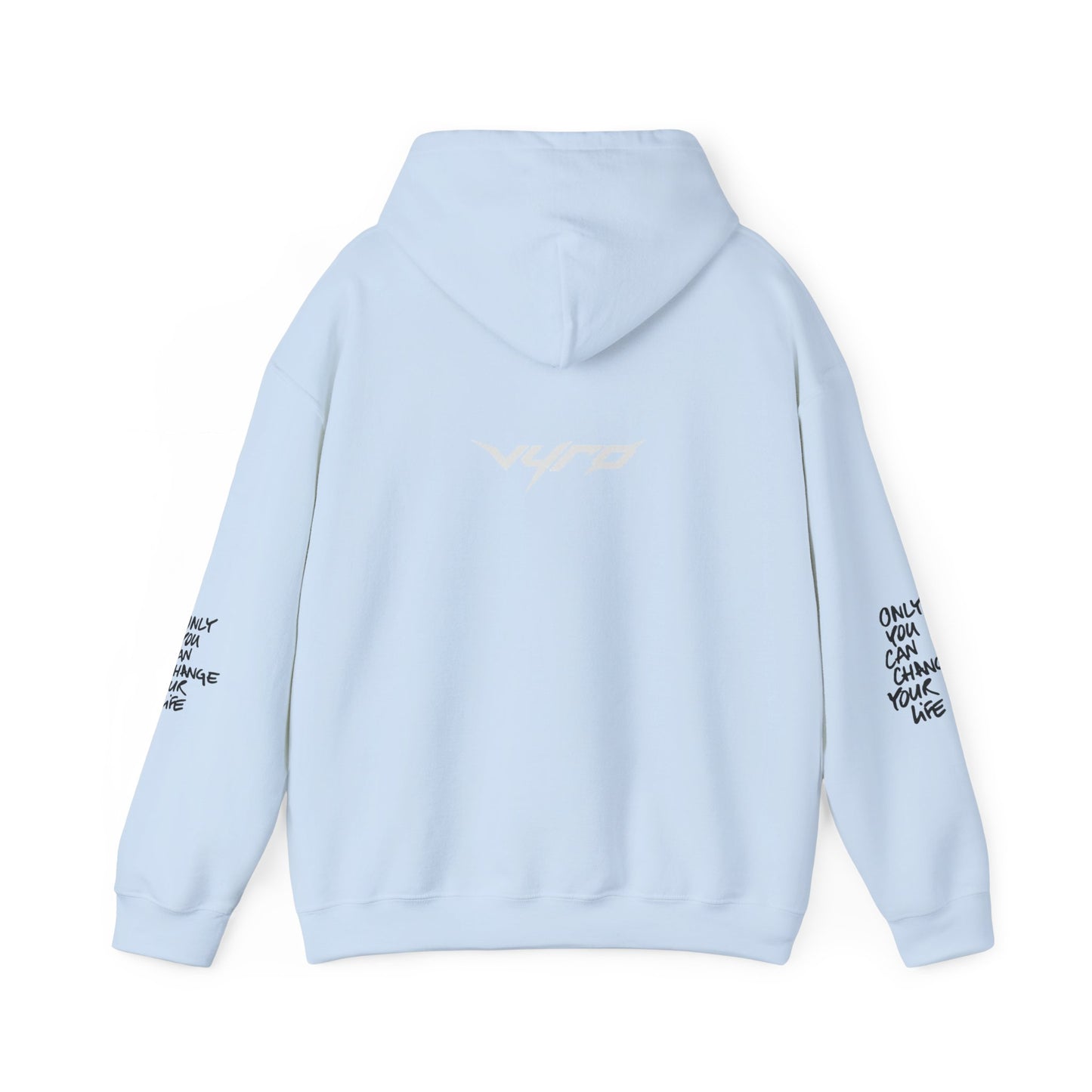 Go Work Hoodie — Motivational Minimalist Hooded Sweatshirt with Sleeve Text