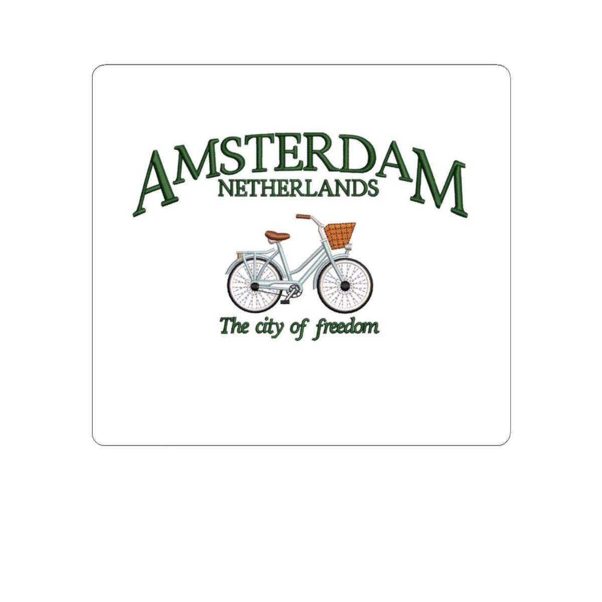 Amsterdam Bicycle Sticker — "The City of Freedom" Travel Decal