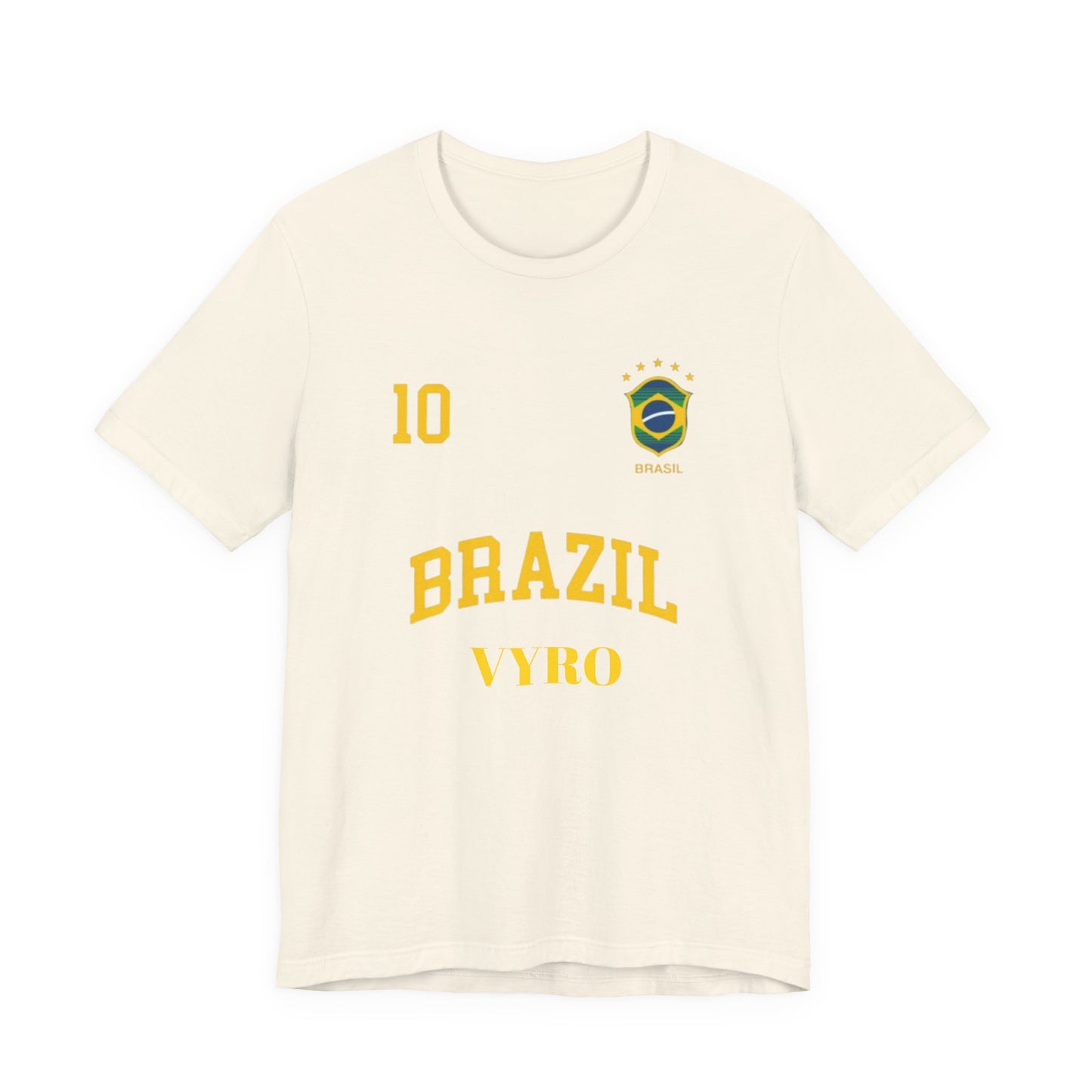 Brazil Soccer Tee – 'Brazil' Crest & Number 10 Football Shirt