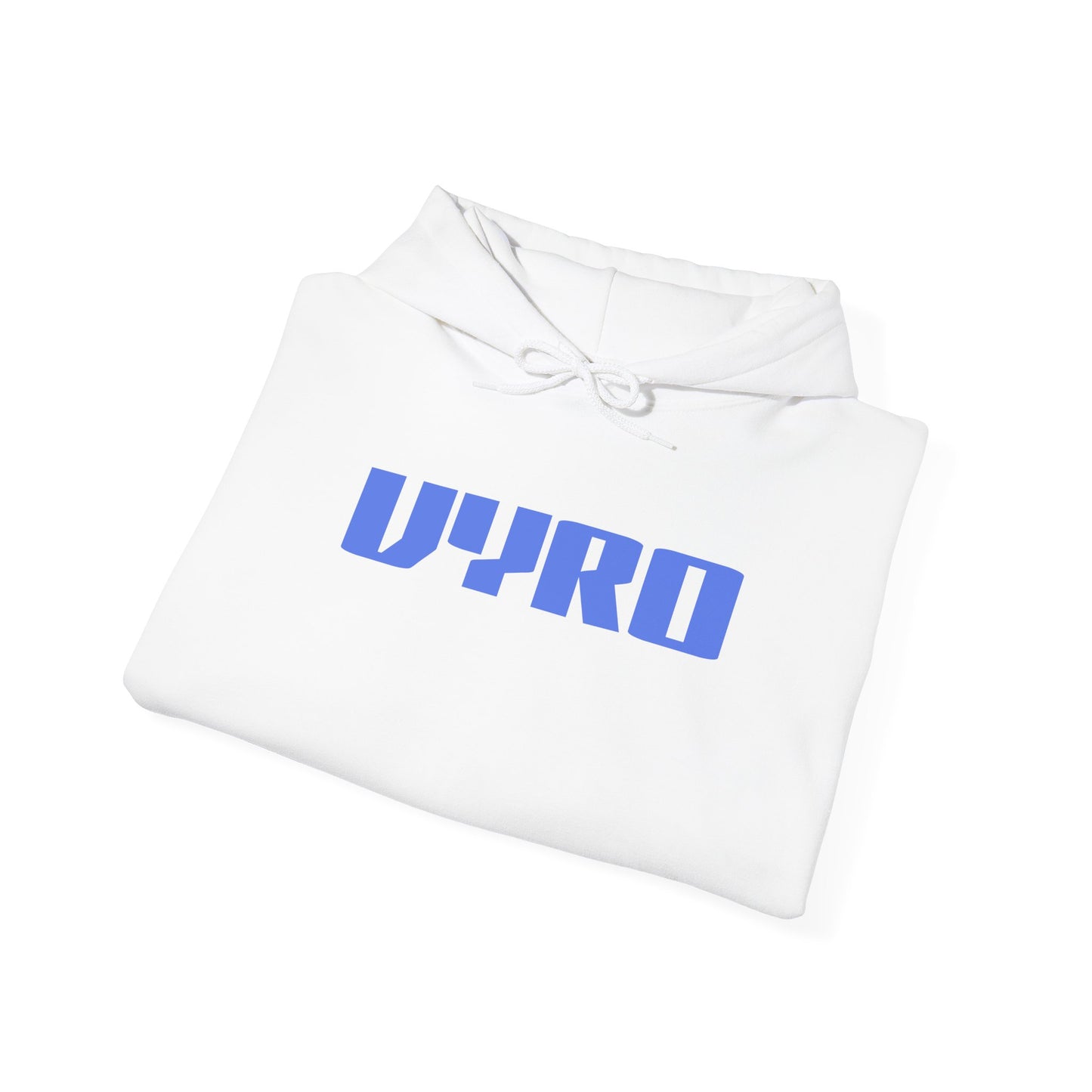Vyro Logo Hoodie — Minimal Retro Blue Logo Pullover