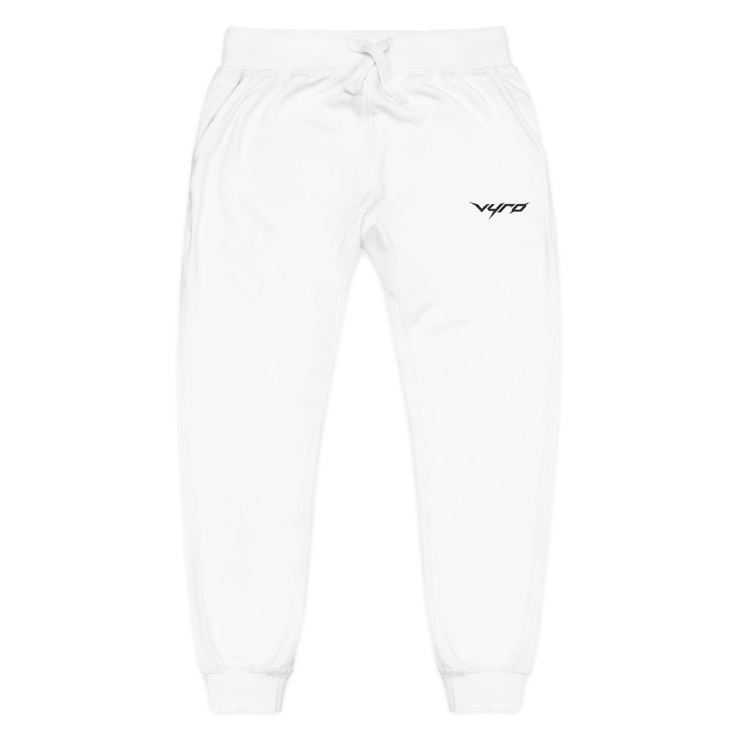Embroidered Fleece Sweatpants — Minimal Script Logo Joggers