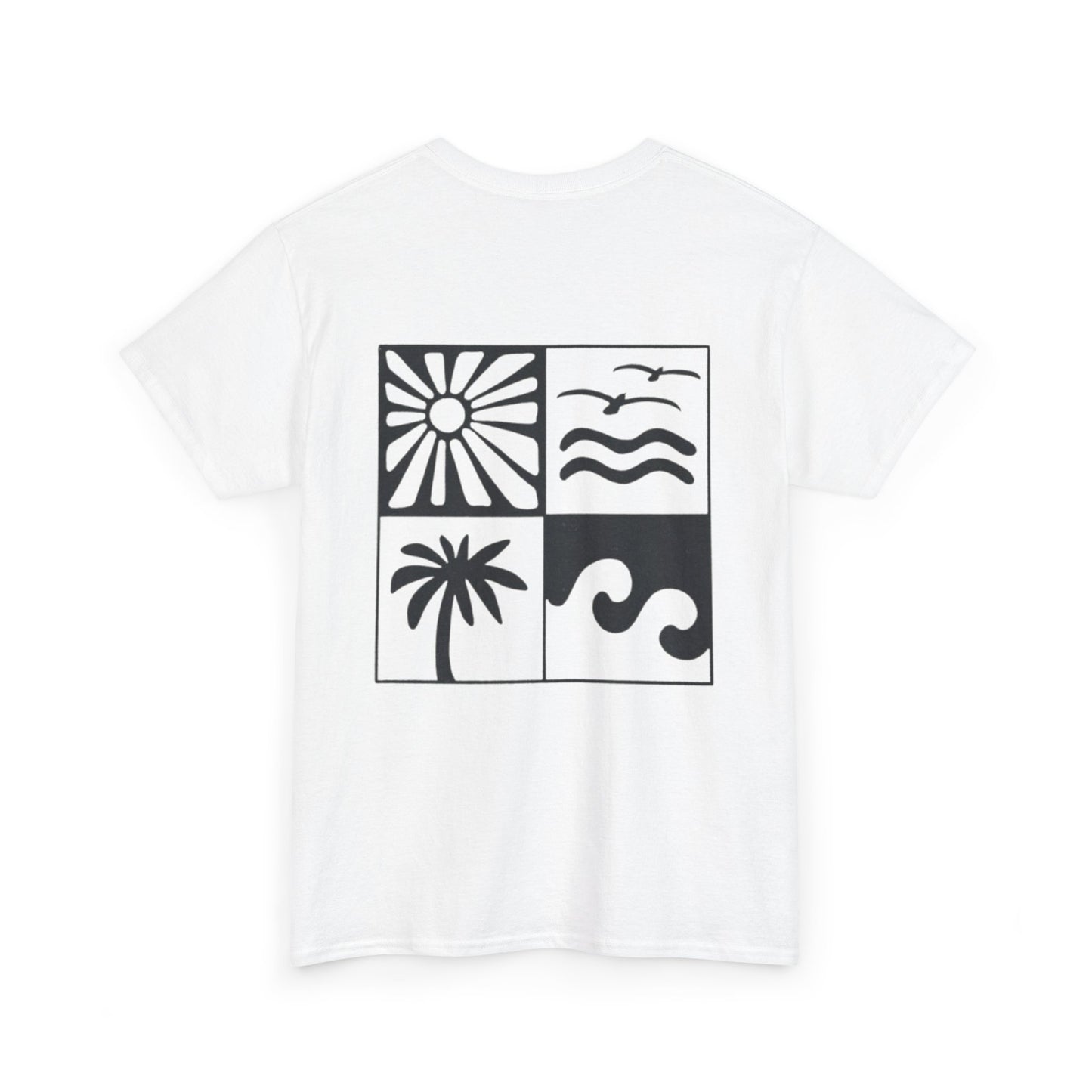 Summer Vibes Graphic Tee — 'Vyro' Logo & Beach Icon Back