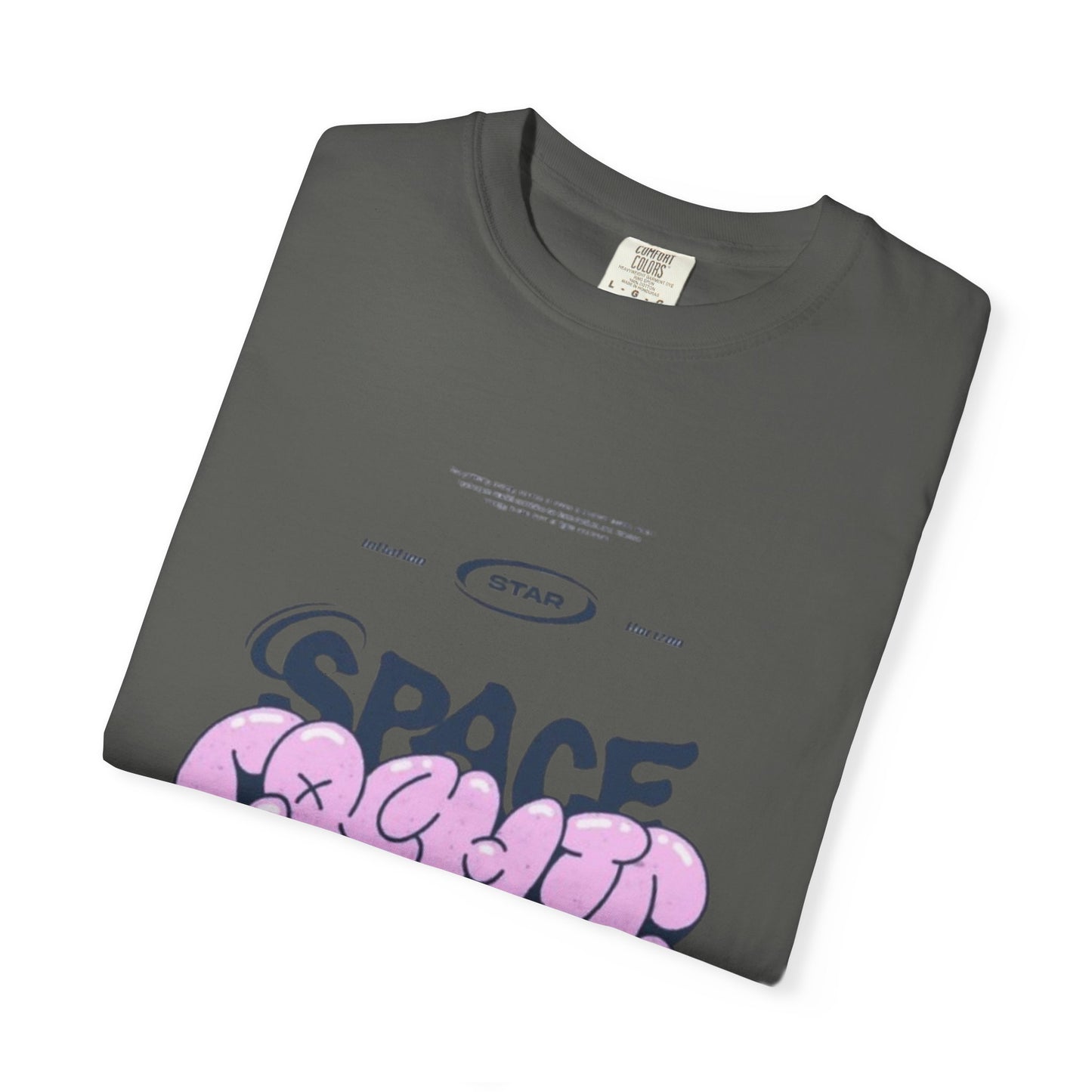 Space Cadet Graphic Tee — "Space Brgrll" Pink Bubble Letter Design