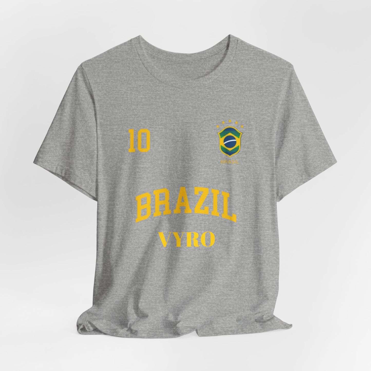 Brazil Soccer Tee – 'Brazil' Crest & Number 10 Football Shirt