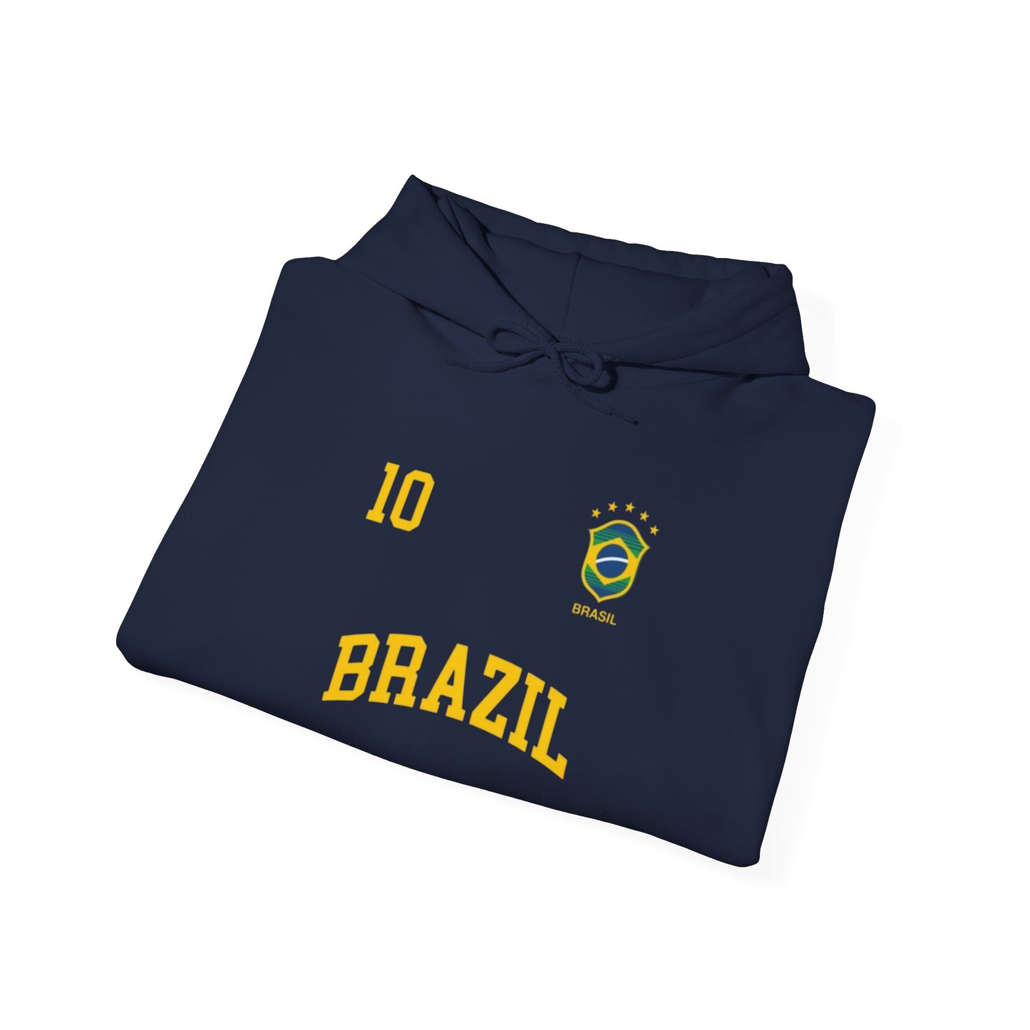Brazil Crest Hoodie — Vintage Yellow Brazil Football Crest Pullover