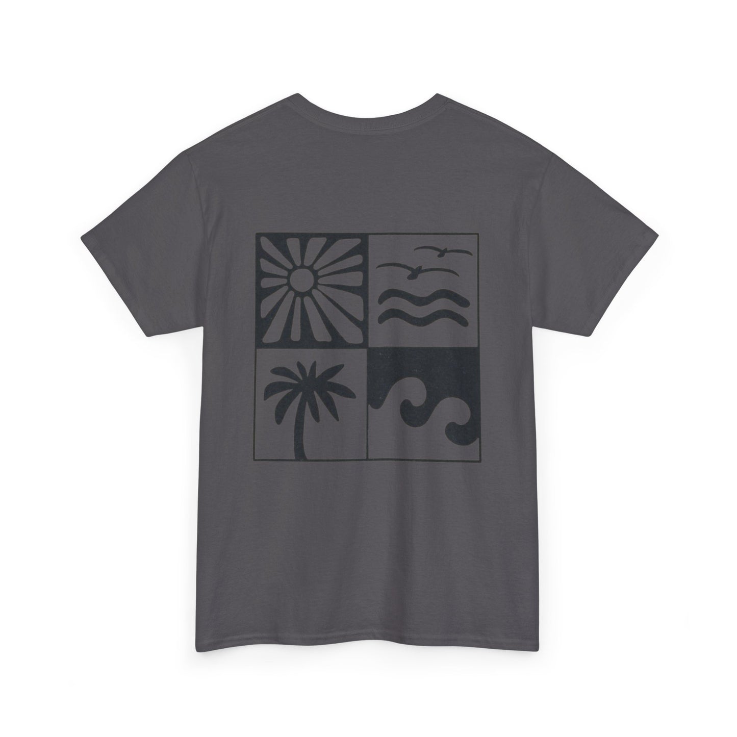 Summer Vibes Graphic Tee — 'Vyro' Logo & Beach Icon Back