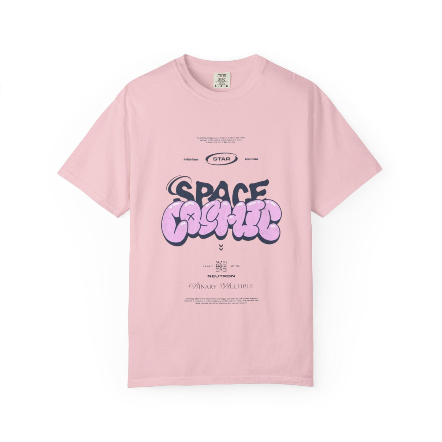 Space Cadet Graphic Tee — "Space Brgrll" Pink Bubble Letter Design