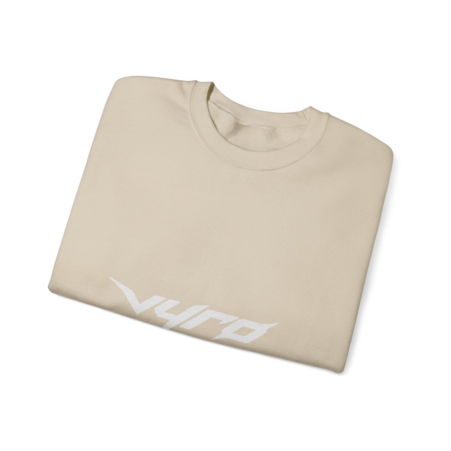 Minimal White Crewneck Sweatshirt — Subtle Center Logo