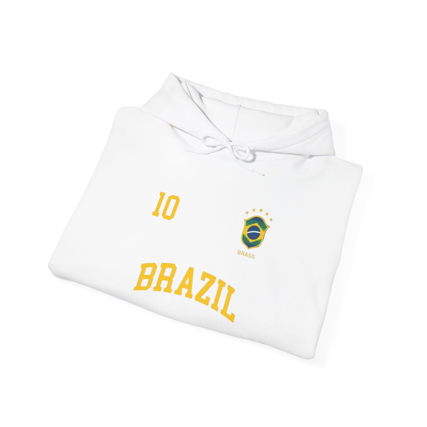 Brazil Crest Hoodie — Vintage Yellow Brazil Football Crest Pullover