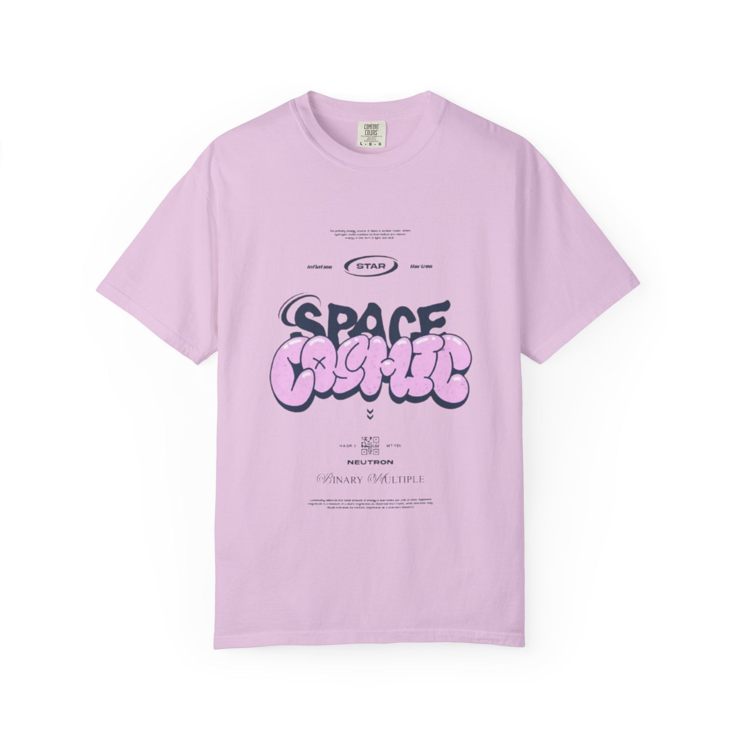 Space Cadet Graphic Tee — "Space Brgrll" Pink Bubble Letter Design