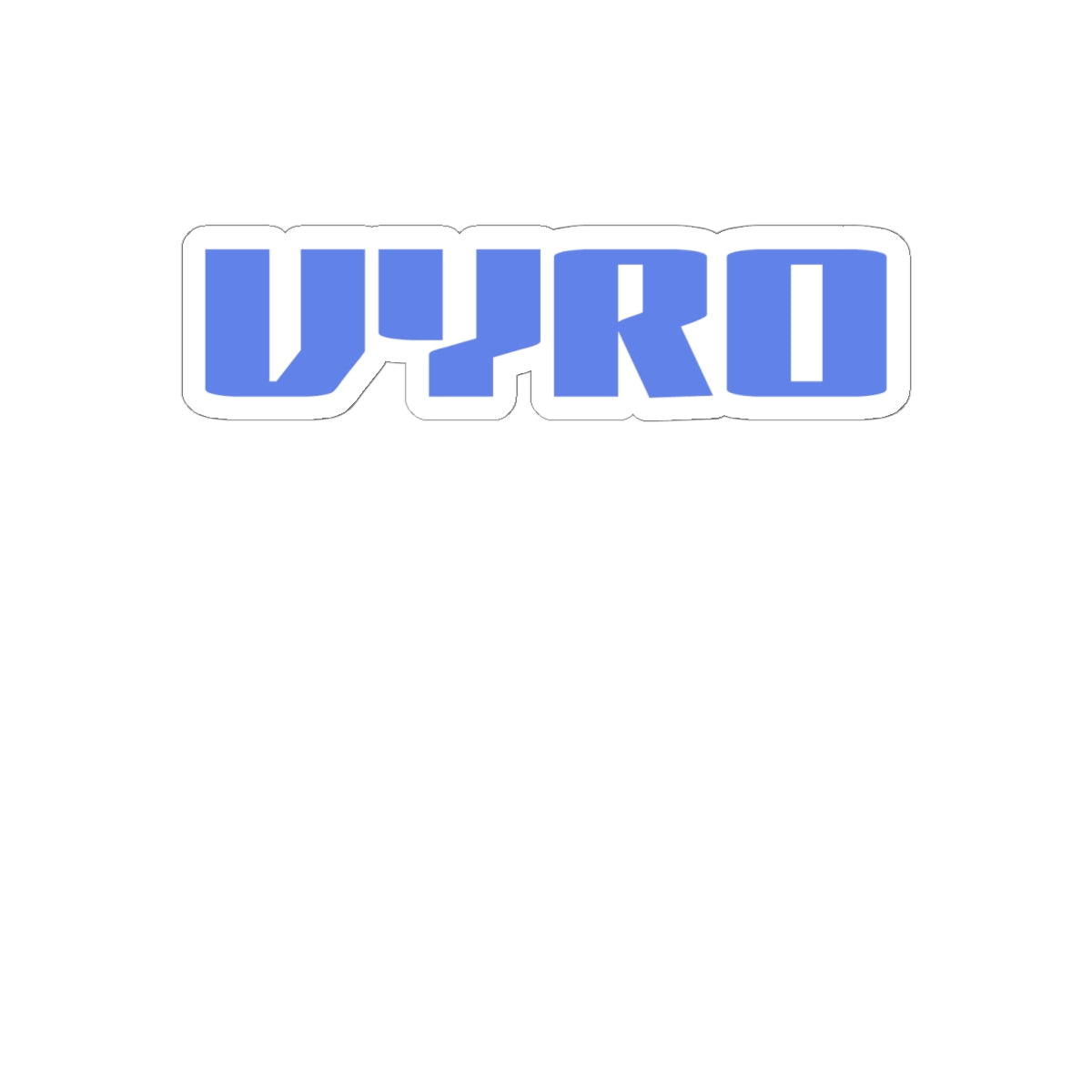 Vyro Logo Kiss-Cut Sticker — Blue Retro Tech Laptop Decal