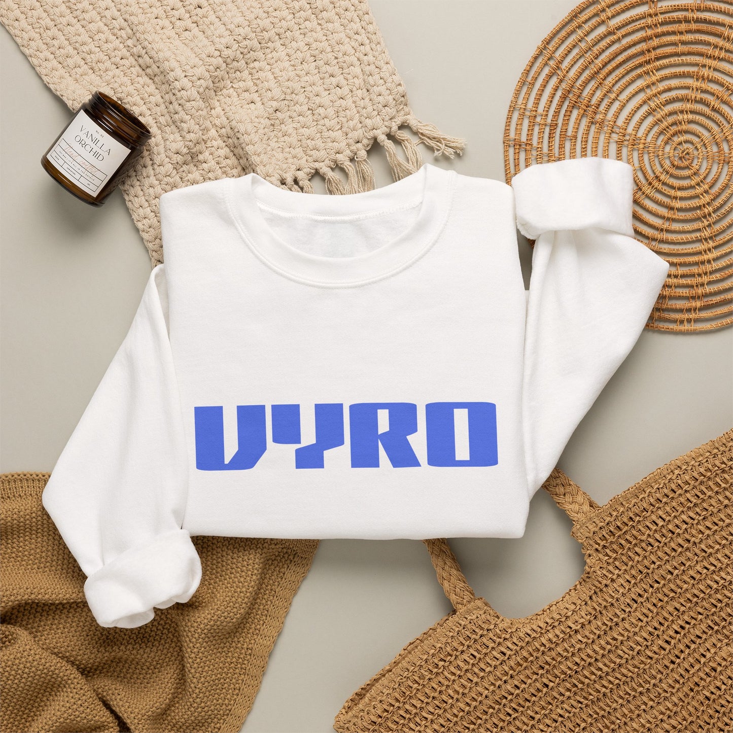 Vyro Logo Sweatshirt — Minimal White Crewneck