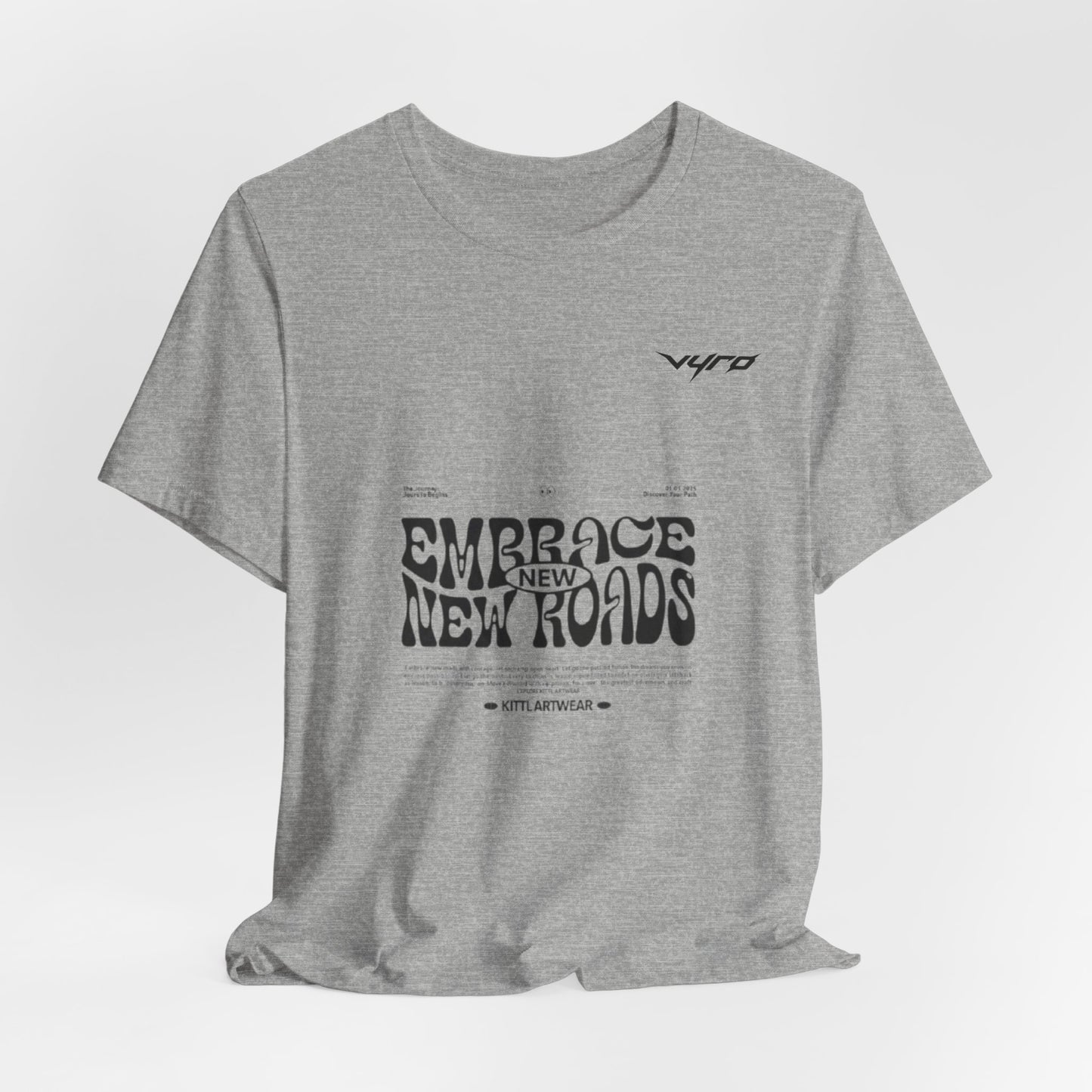 Embrace New Worlds Graphic Tee — Retro Psychedelic Text White T-Shirt