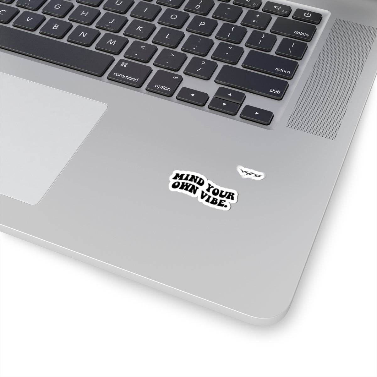 Mind Your Own Vibe Sticker — Retro Black & White Kiss-Cut Decal