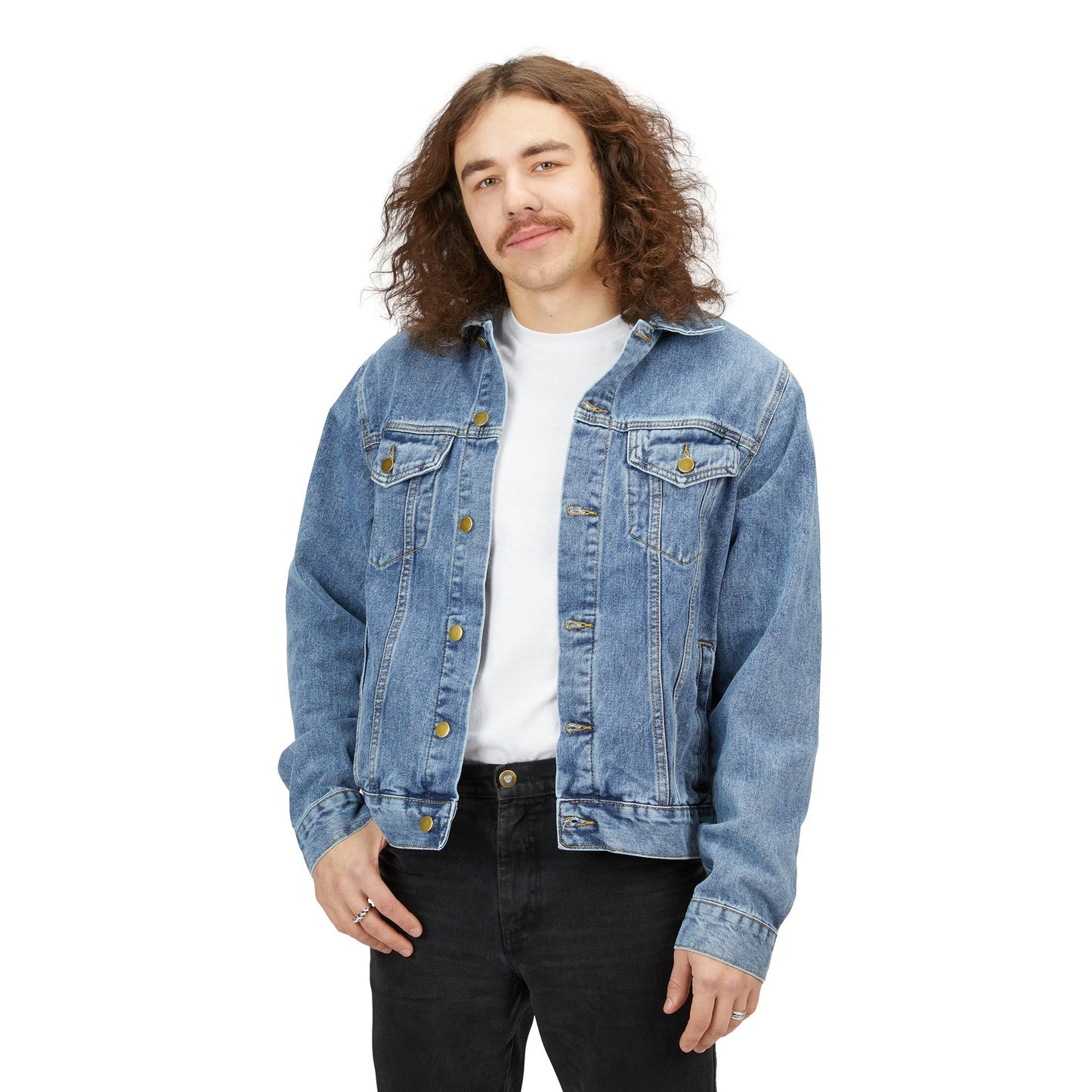 Retro Sky Denim Jacket — Vintage Cloud Graphic Men’s Jacket