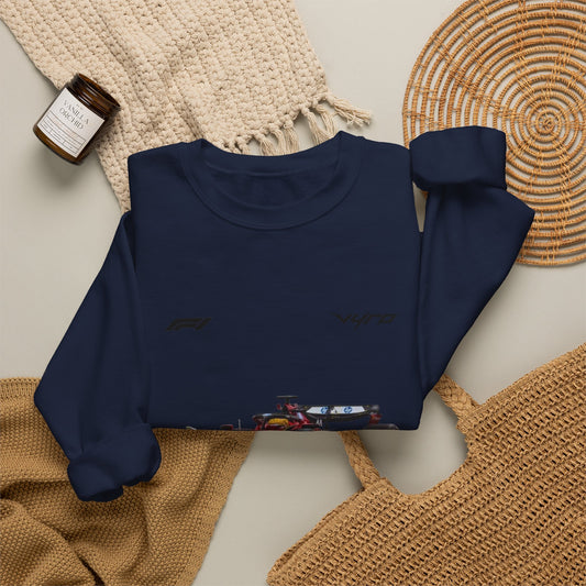 Racing Car Crewneck Sweatshirt — Red Formula 1 Graphic